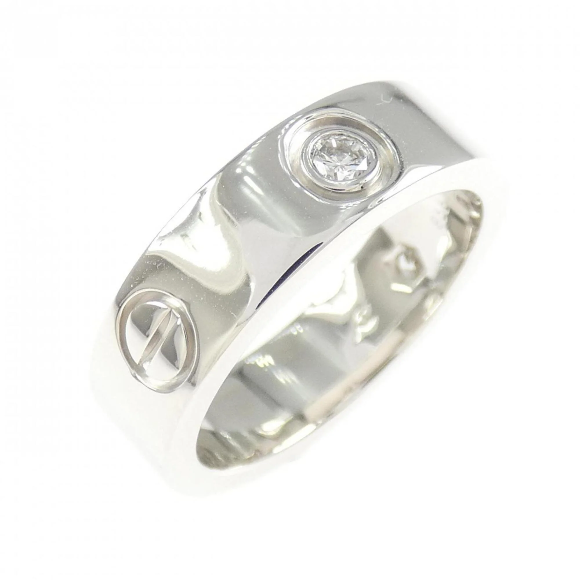 Half-Diamond Ring 18K White Gold
