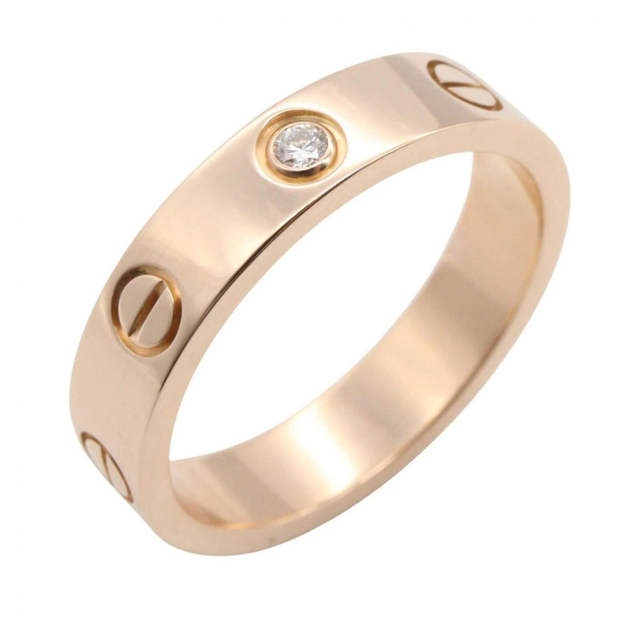 Love Ring 18K Rose Gold Mini with Diamond