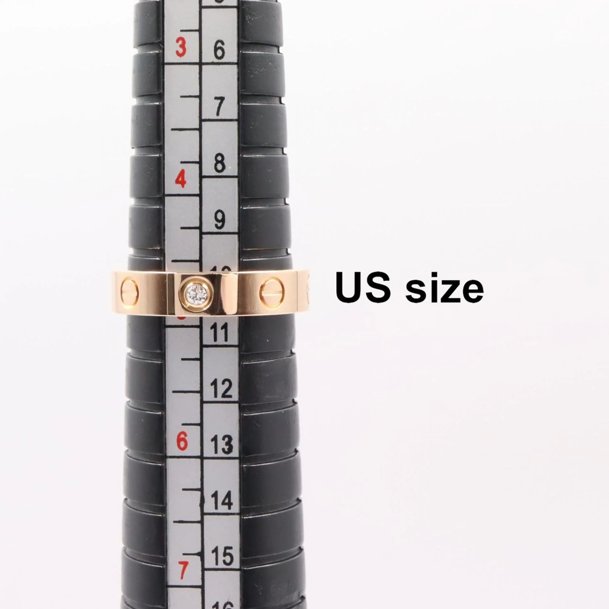 Love Ring 18K Rose Gold Mini with Diamond - Image 6