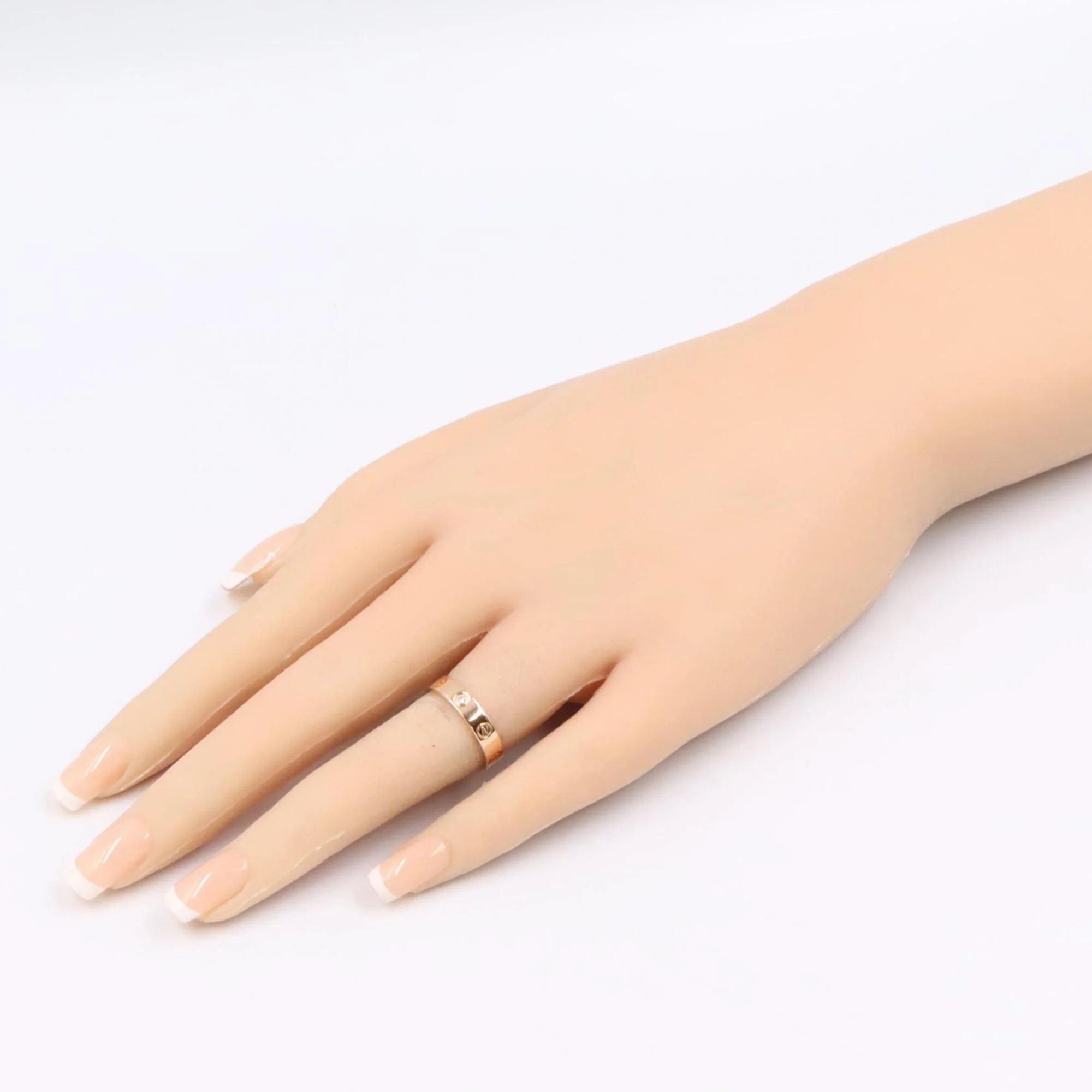 Love Ring 18K Rose Gold Mini with Diamond - Image 7