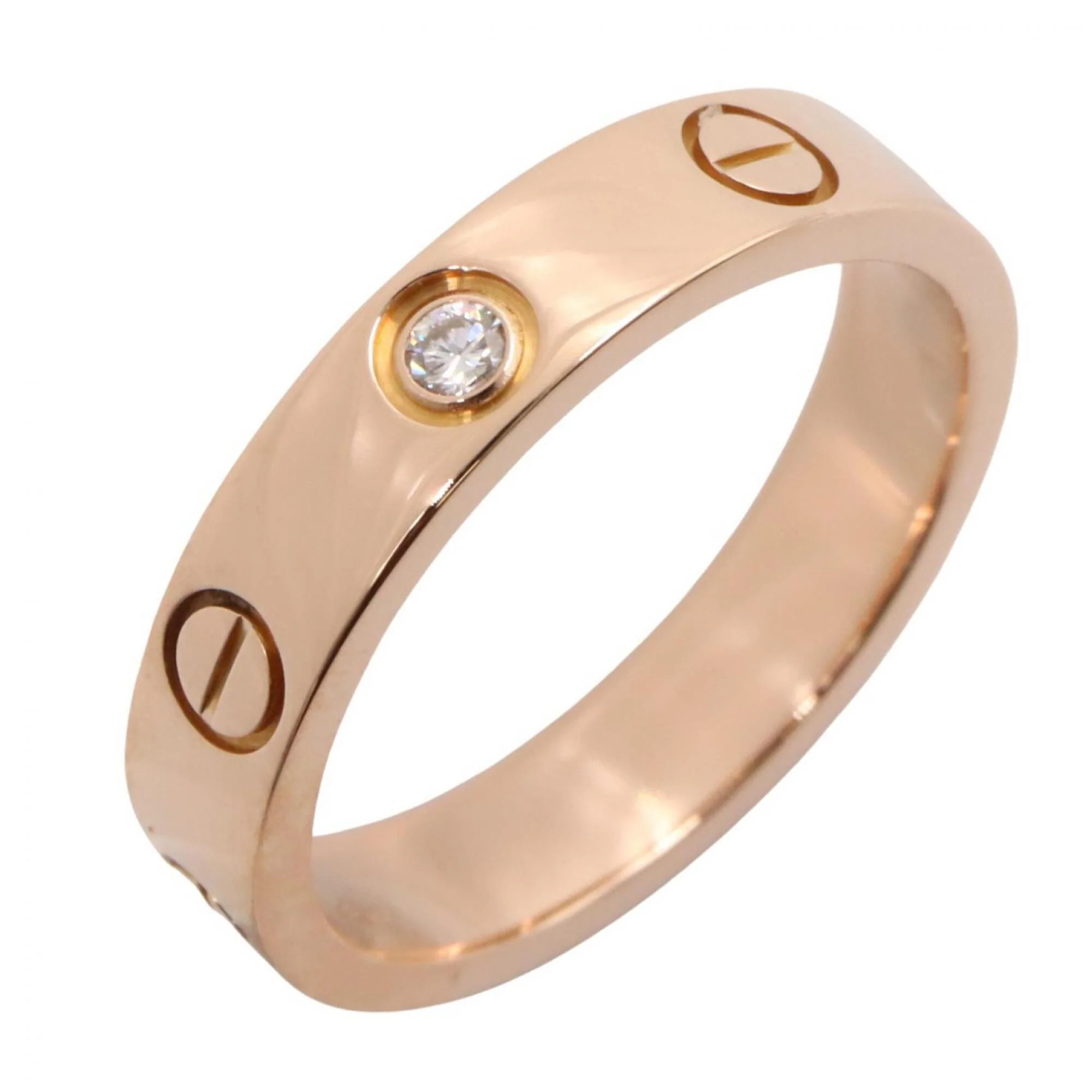 Love Ring 18K Rose Gold Mini with Diamond