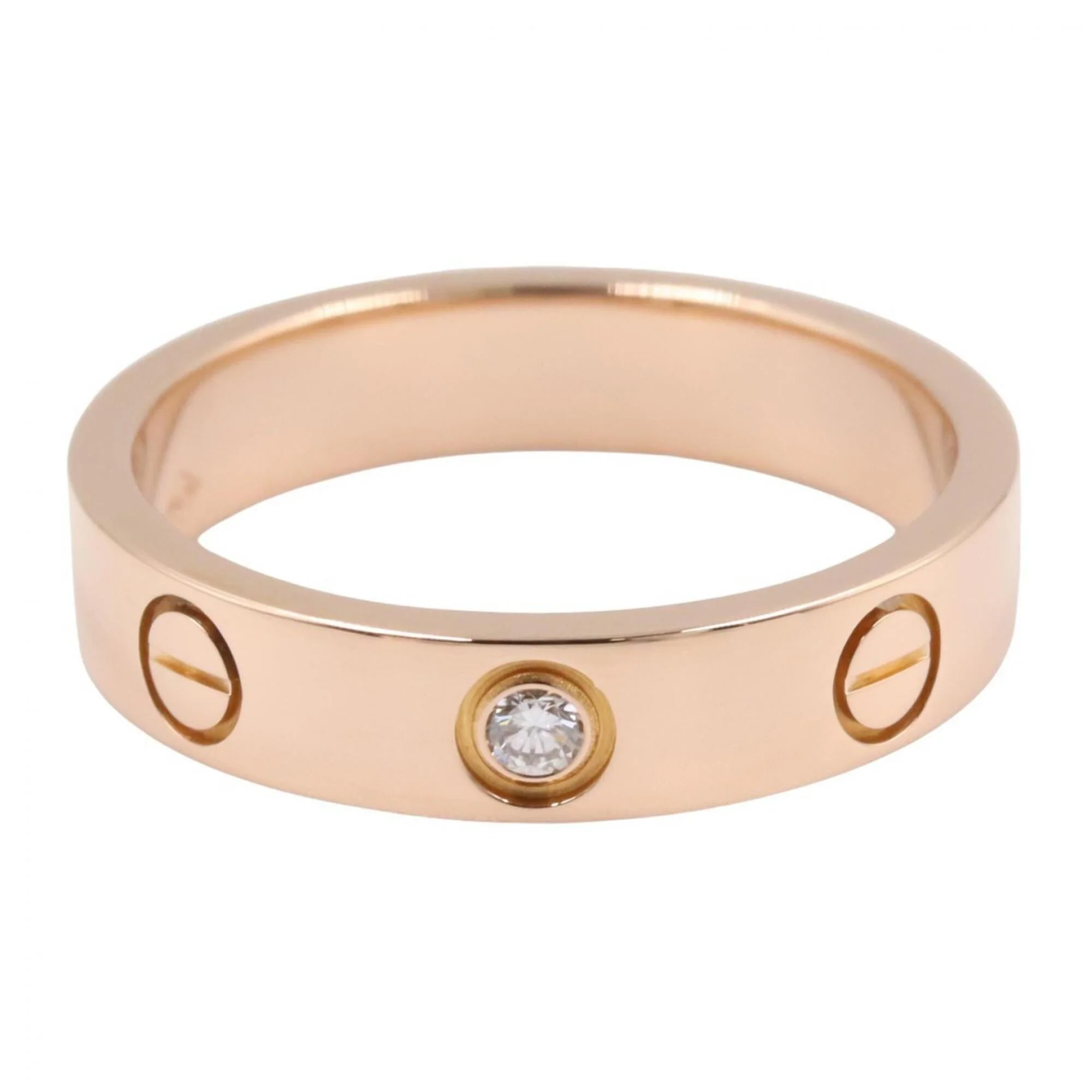 Love Ring 18K Rose Gold Mini with Diamond - Image 2