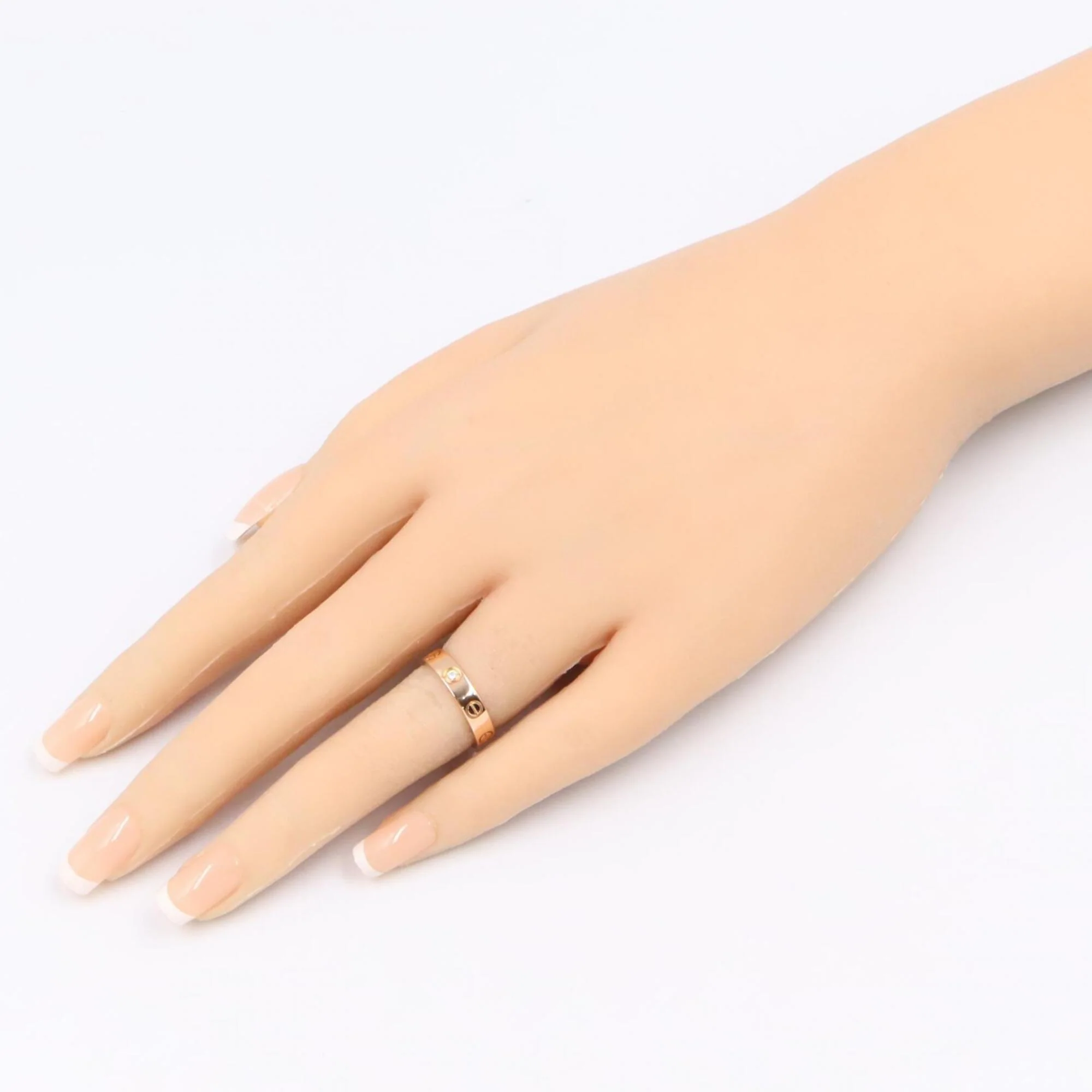 Love Ring 18K Rose Gold Mini with Diamond - Image 7