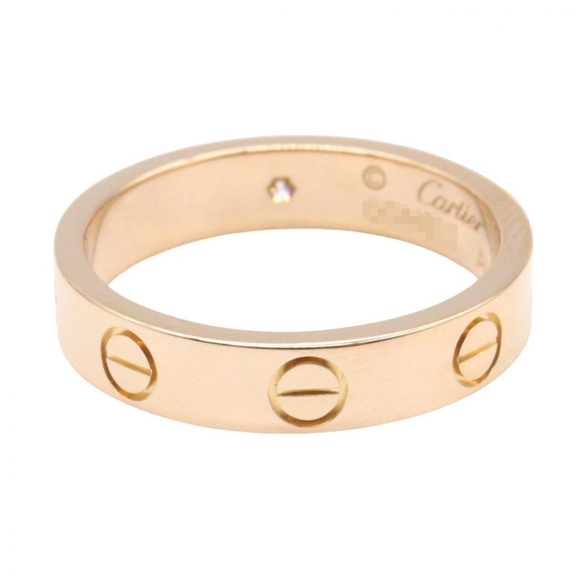 Love Ring 18K Rose Gold Mini with Diamond - Image 3