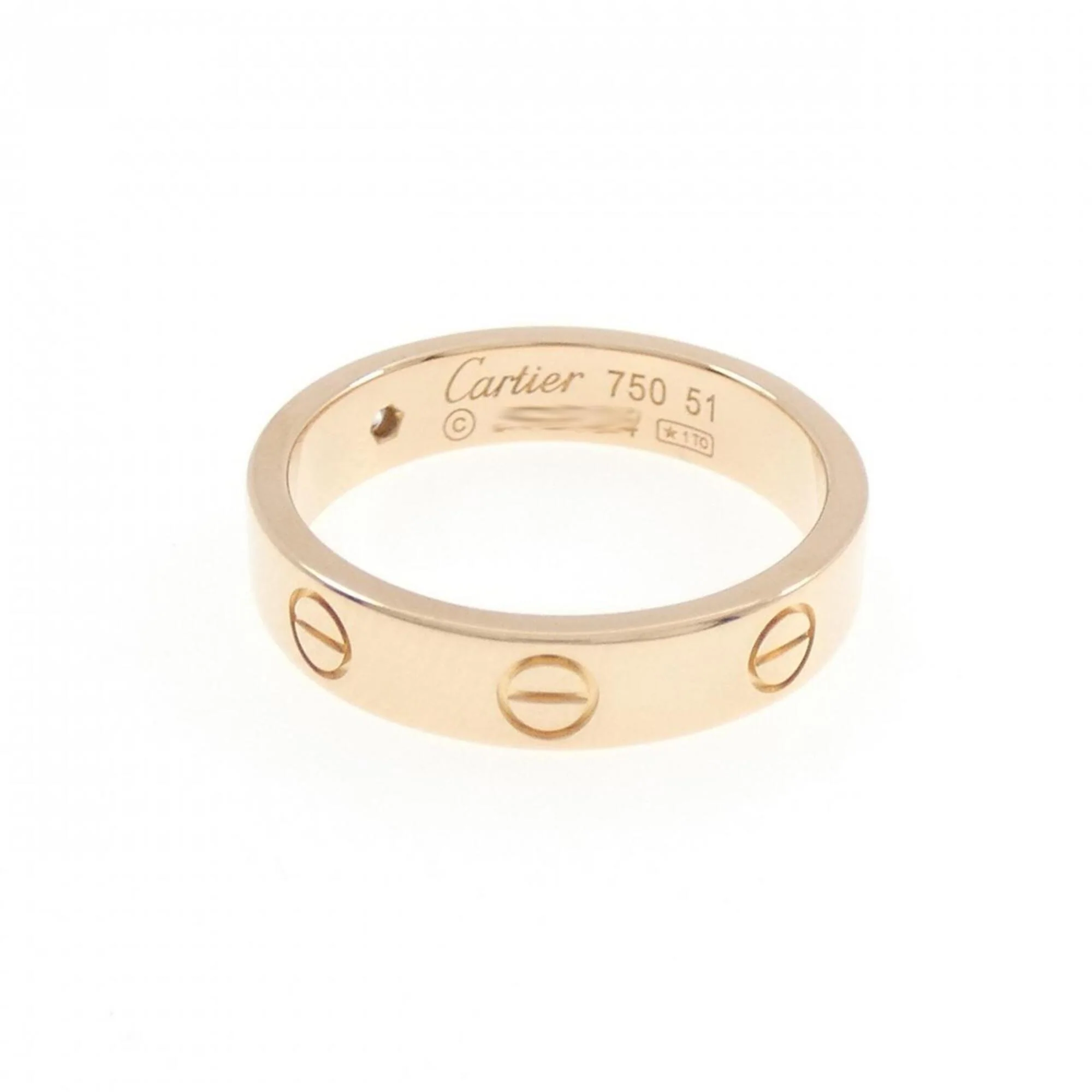 Love Ring 18K Rose Gold with Diamond Mini - Image 3