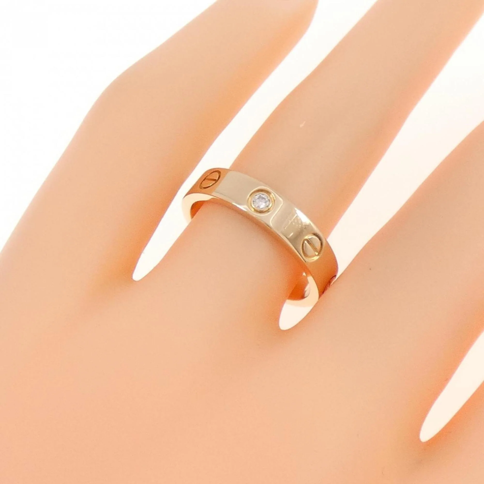 Love Ring 18K Rose Gold with Diamond Mini - Image 4