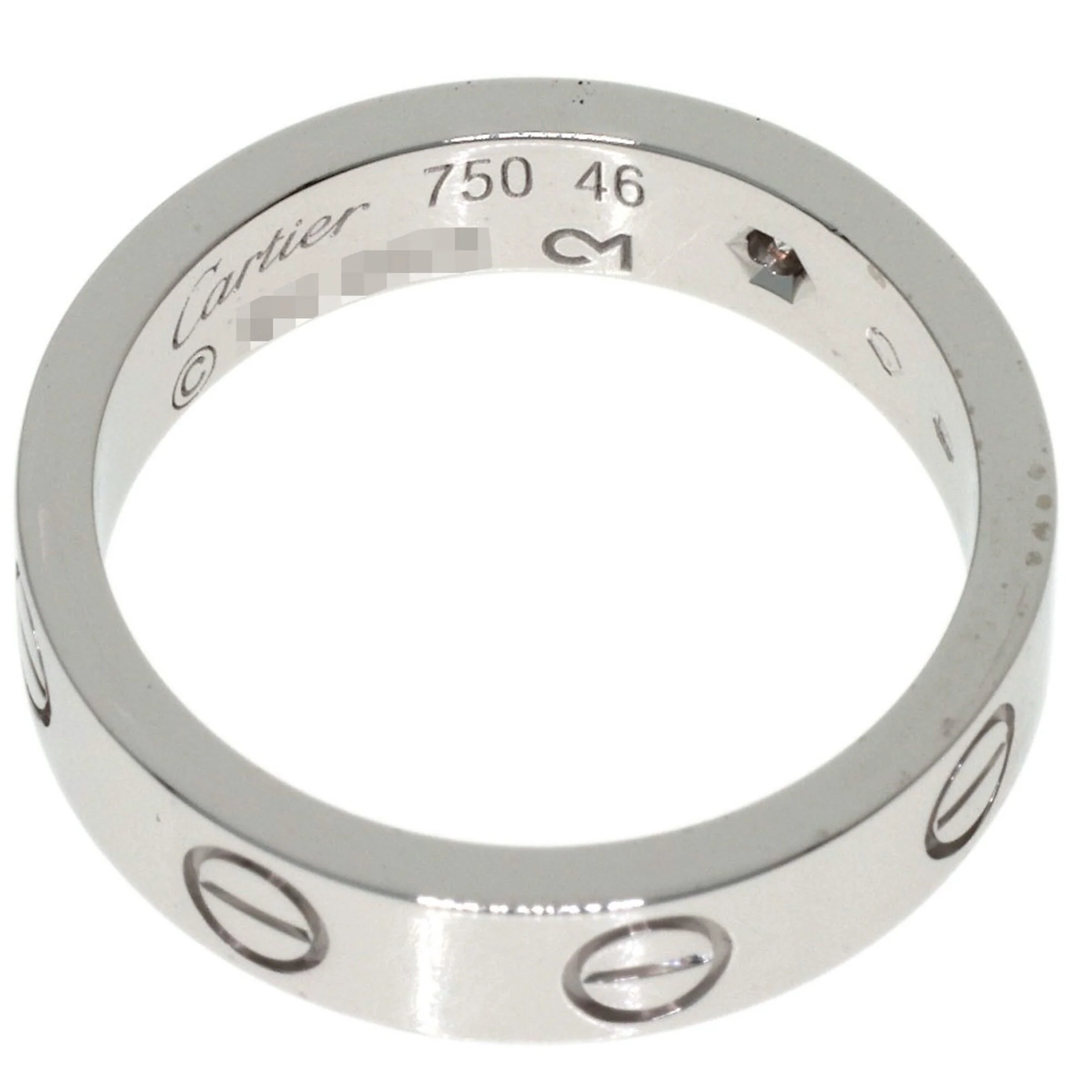 Love Ring 18K White Gold Mini with Diamond - Image 4