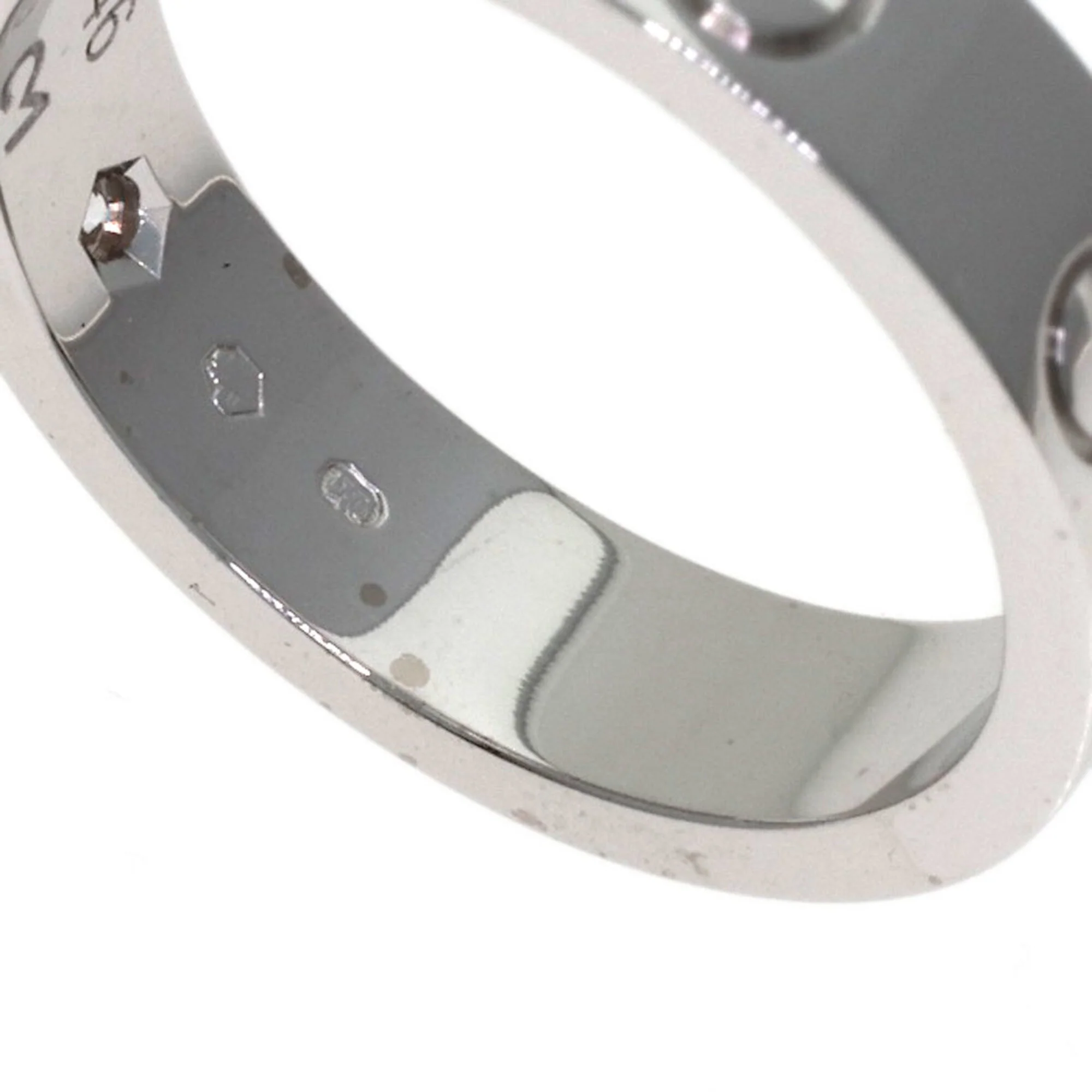 Love Ring 18K White Gold Mini with Diamond - Image 7