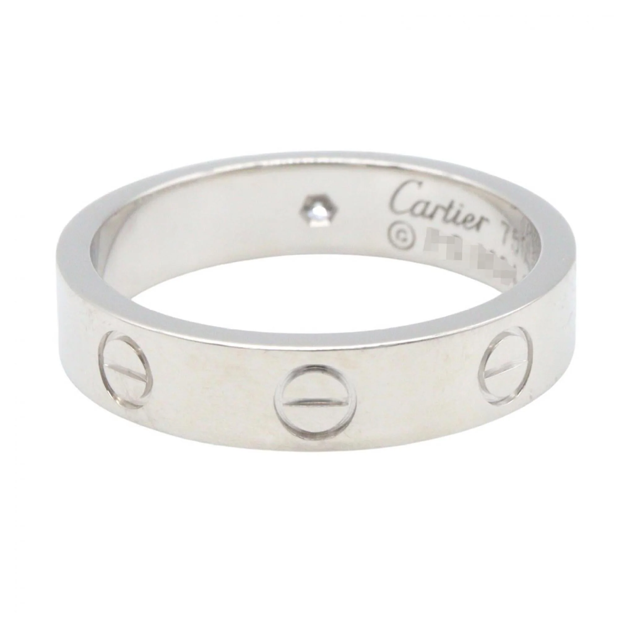 Love Ring 18K White Gold Mini with Diamond - Image 3