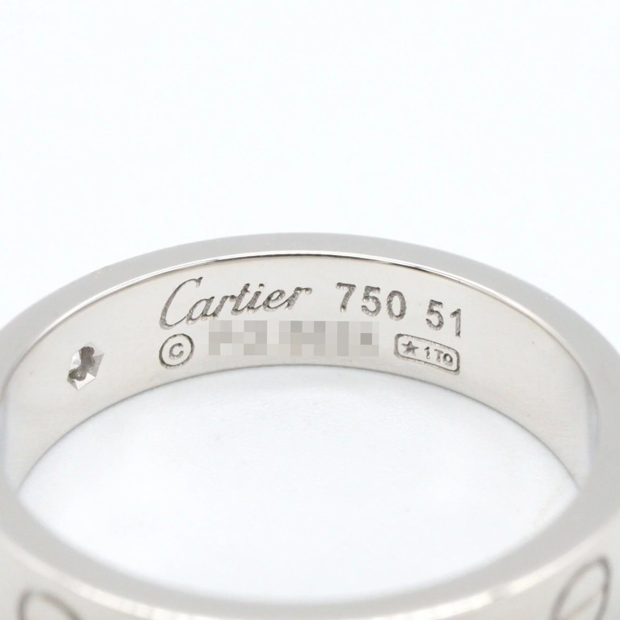 Love Ring 18K White Gold Mini with Diamond - Image 4
