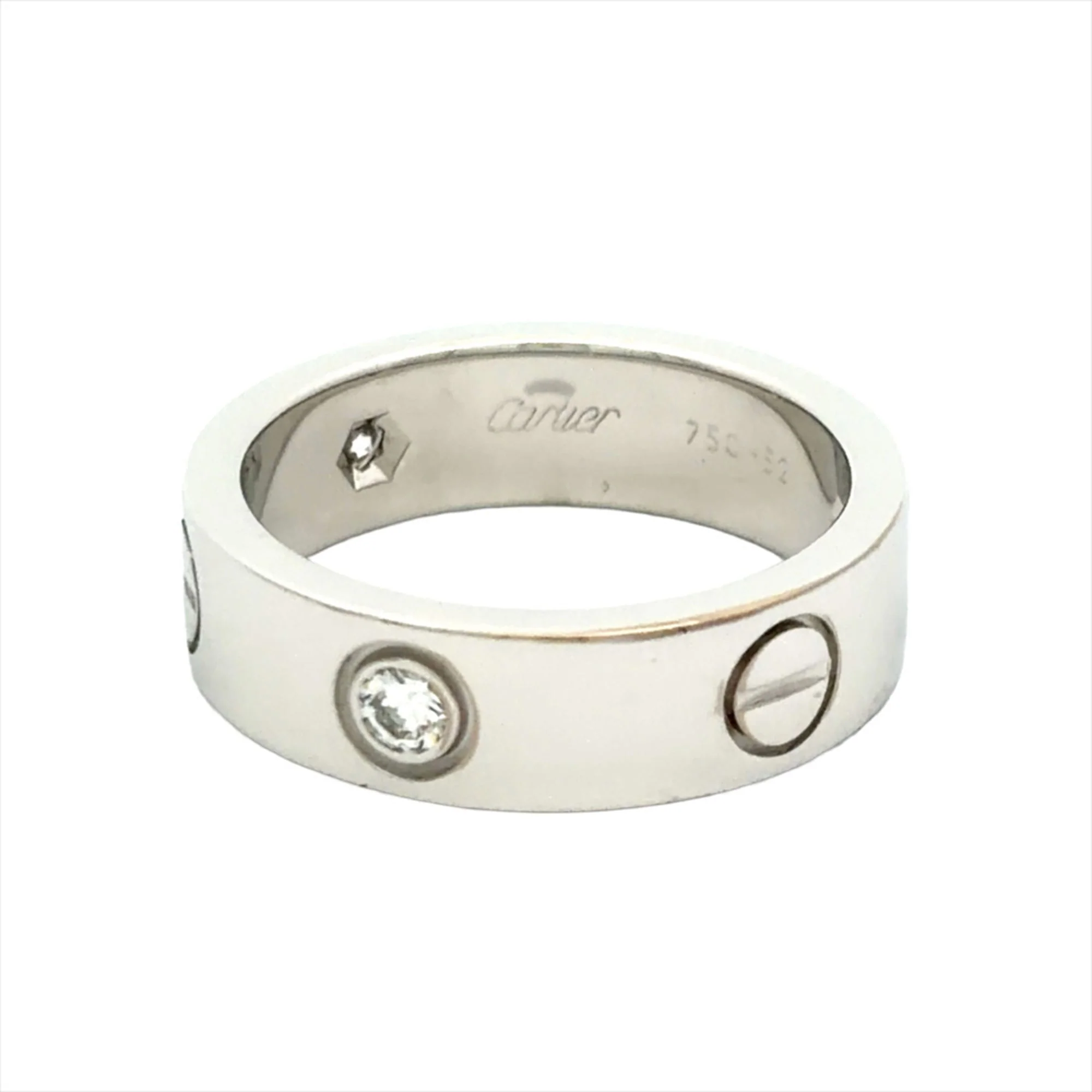 Love Ring 18K White Gold with Diamond - Image 2