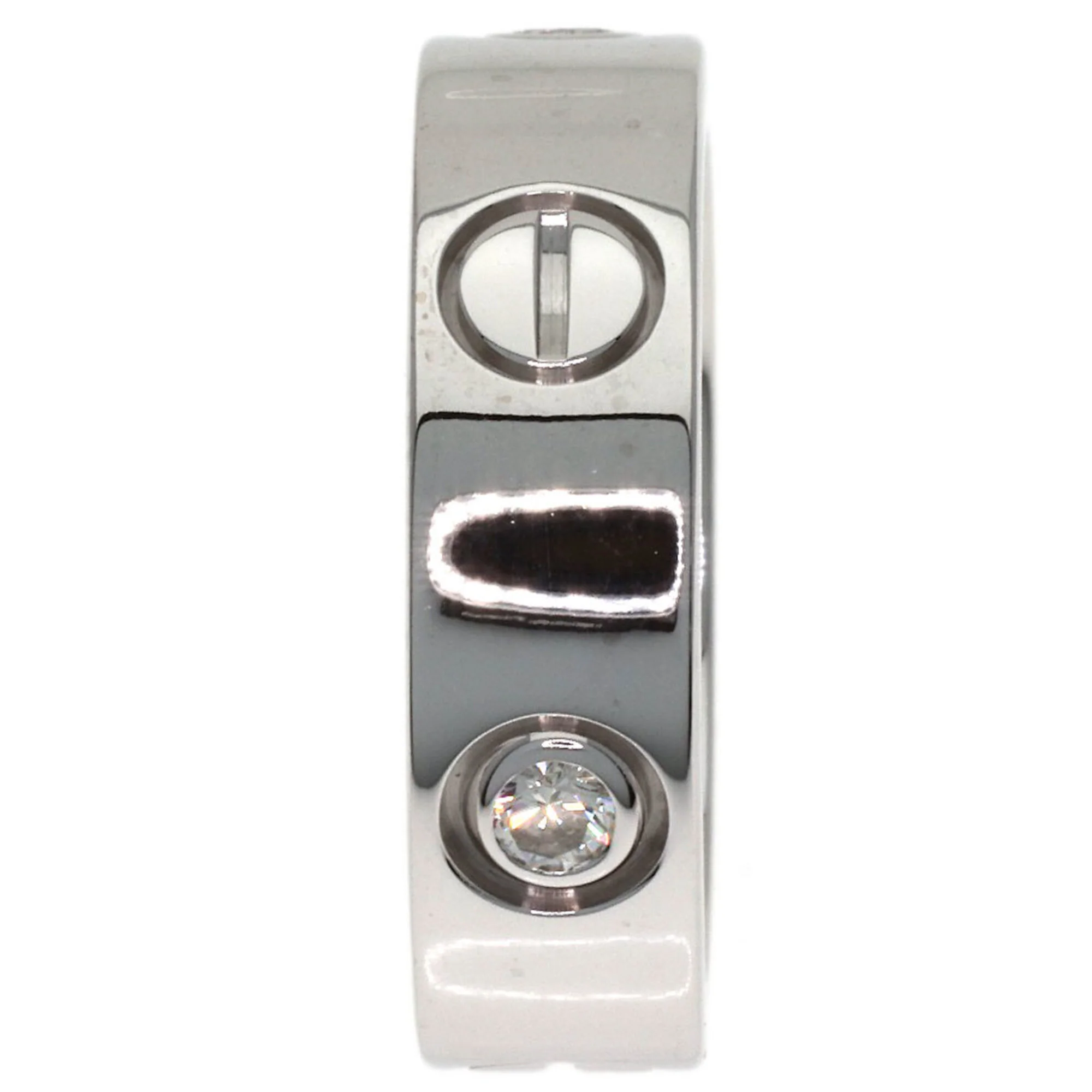 Love Ring 18K White Gold With Half Diamond - Image 3