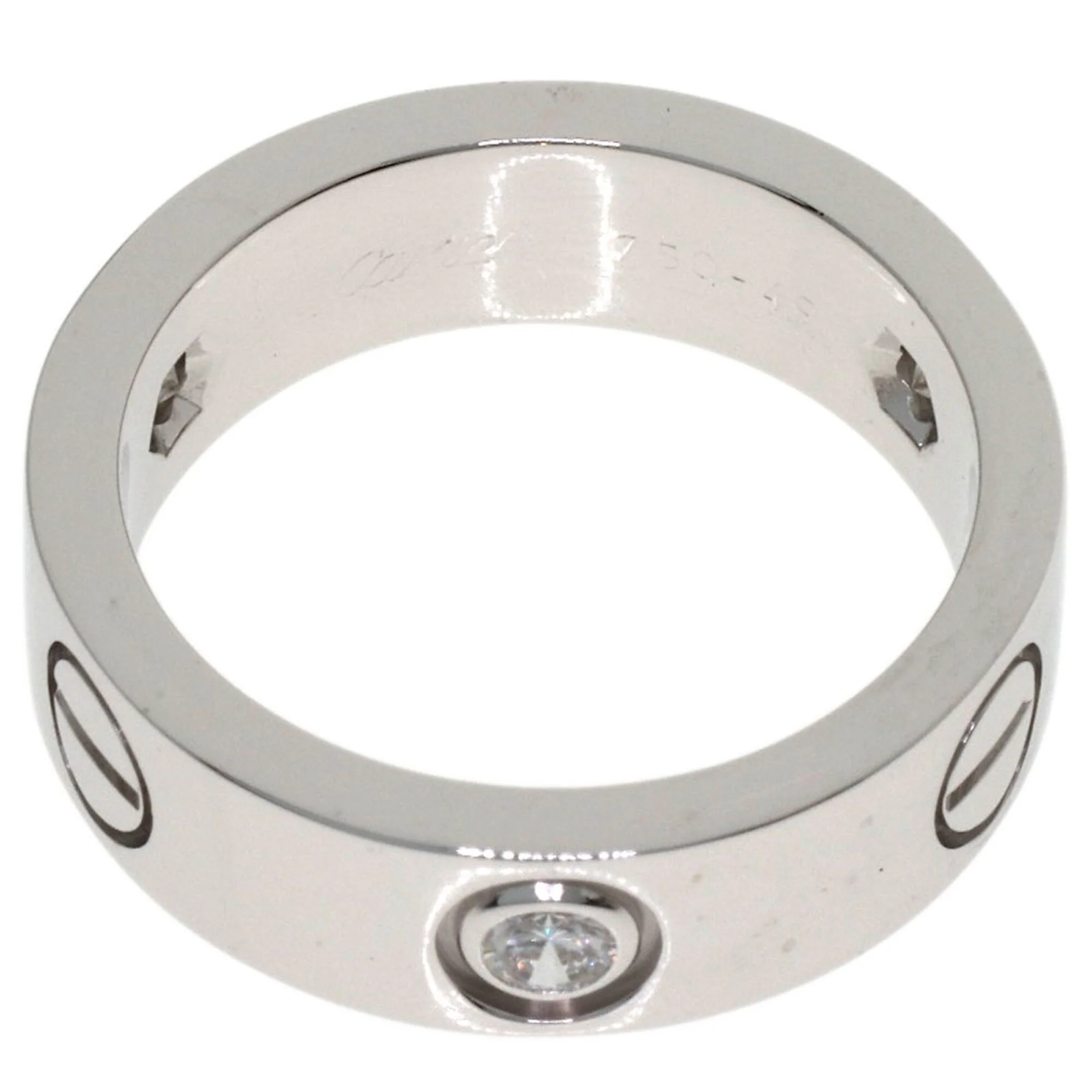 Love Ring 18K White Gold With Half Diamond - Image 4