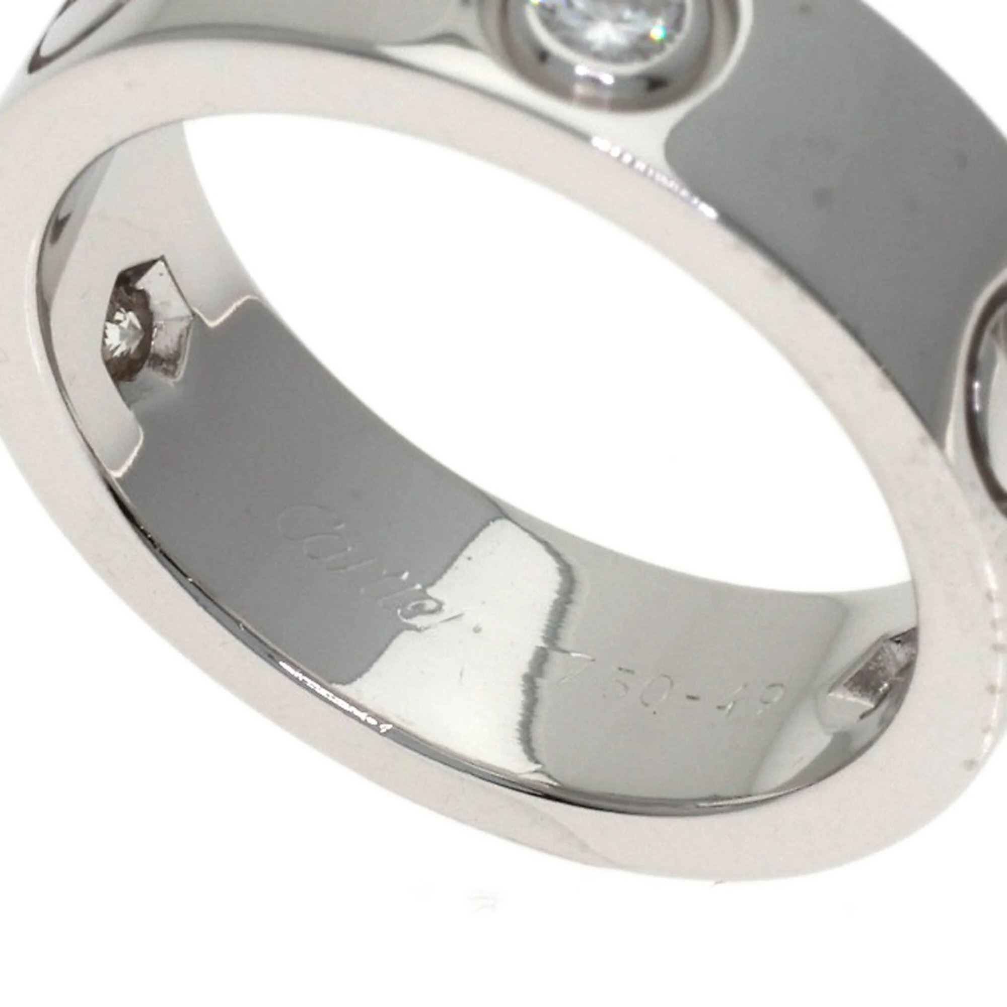 Love Ring 18K White Gold With Half Diamond - Image 5