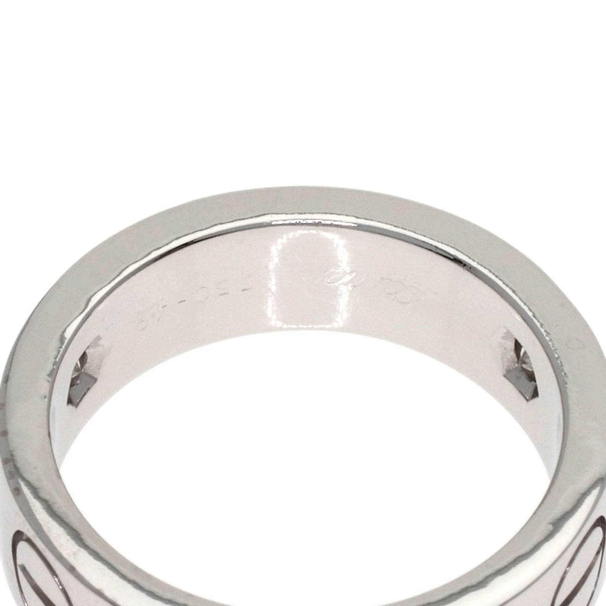 Love Ring 18K White Gold With Half Diamond - Image 9