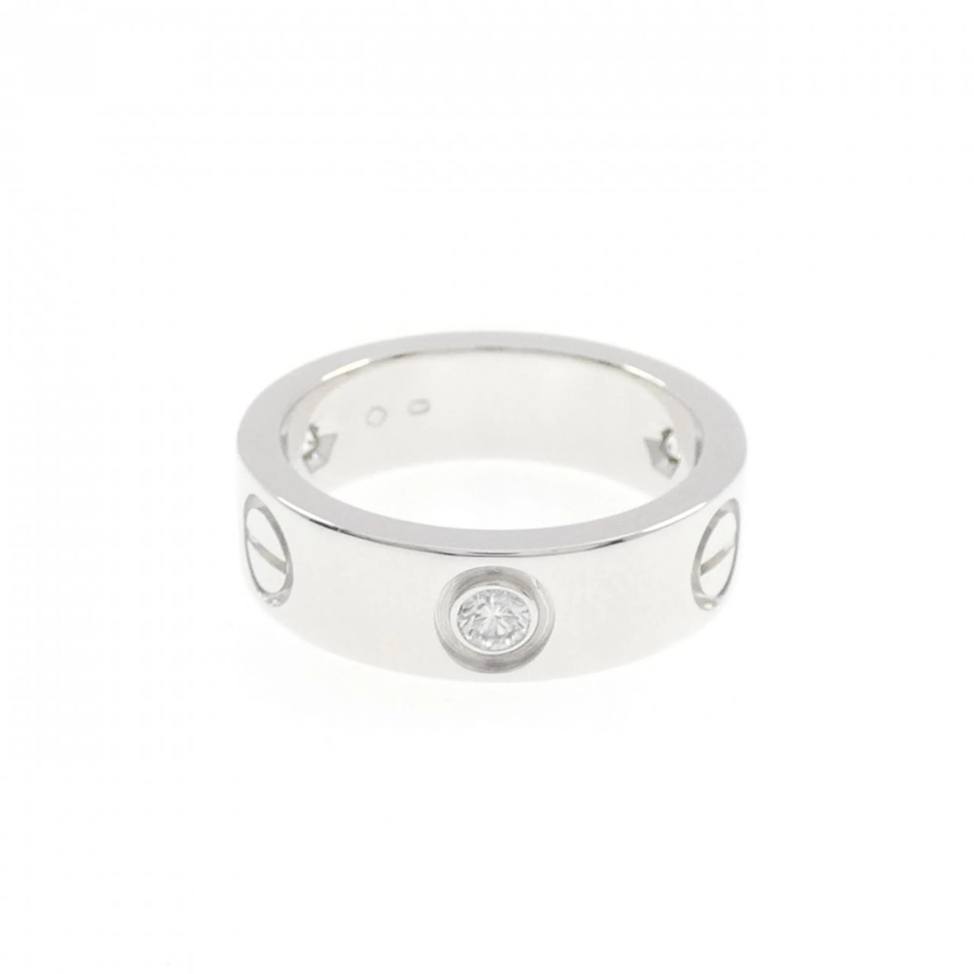Love Ring 18K White Gold With Half Diamond - Image 2