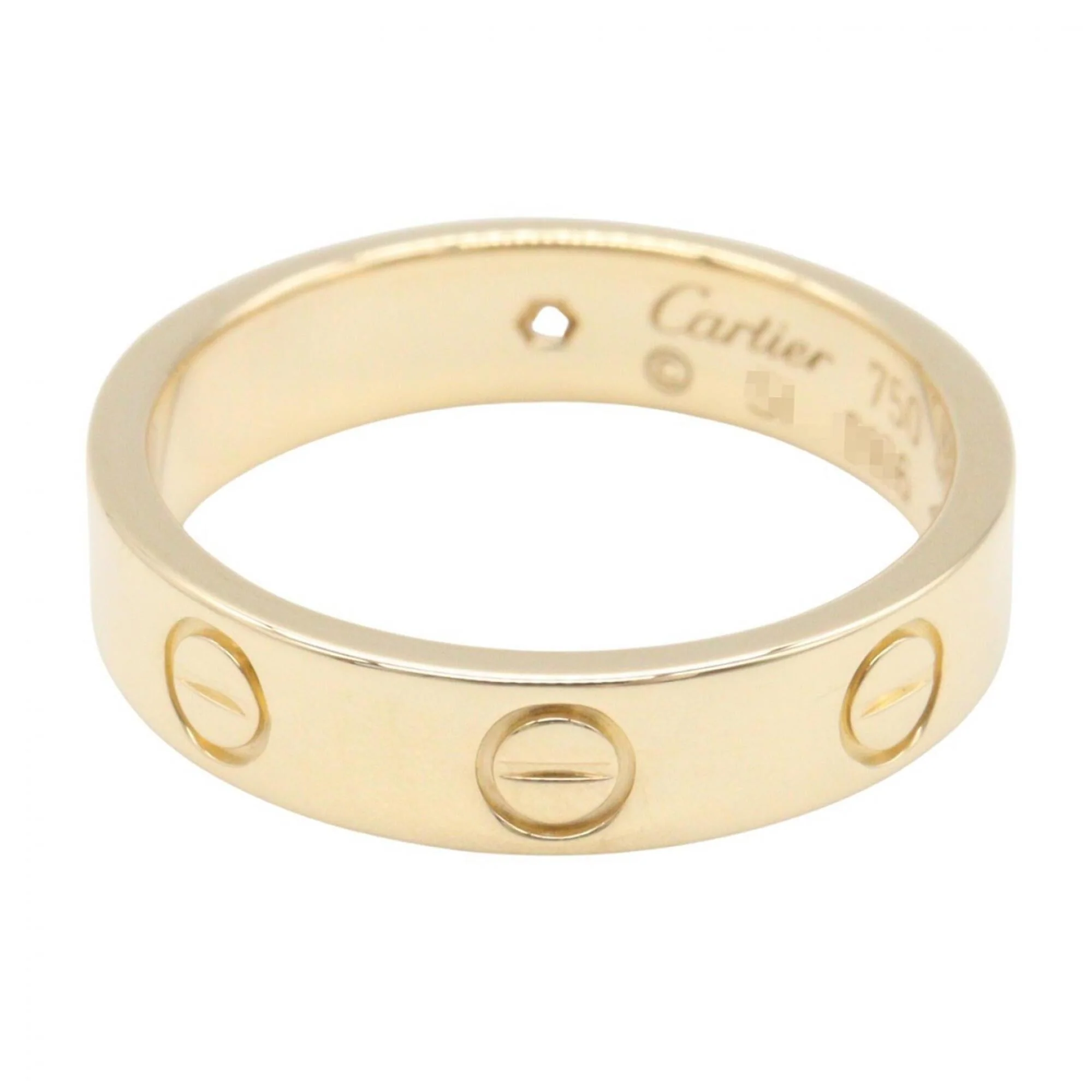 Love Ring 18K Yellow Gold Mini with Diamond - Image 3