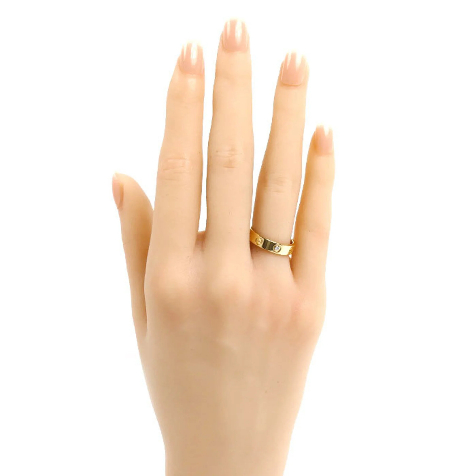 Love Ring 18K Yellow Gold with Diamond Mini - Image 7