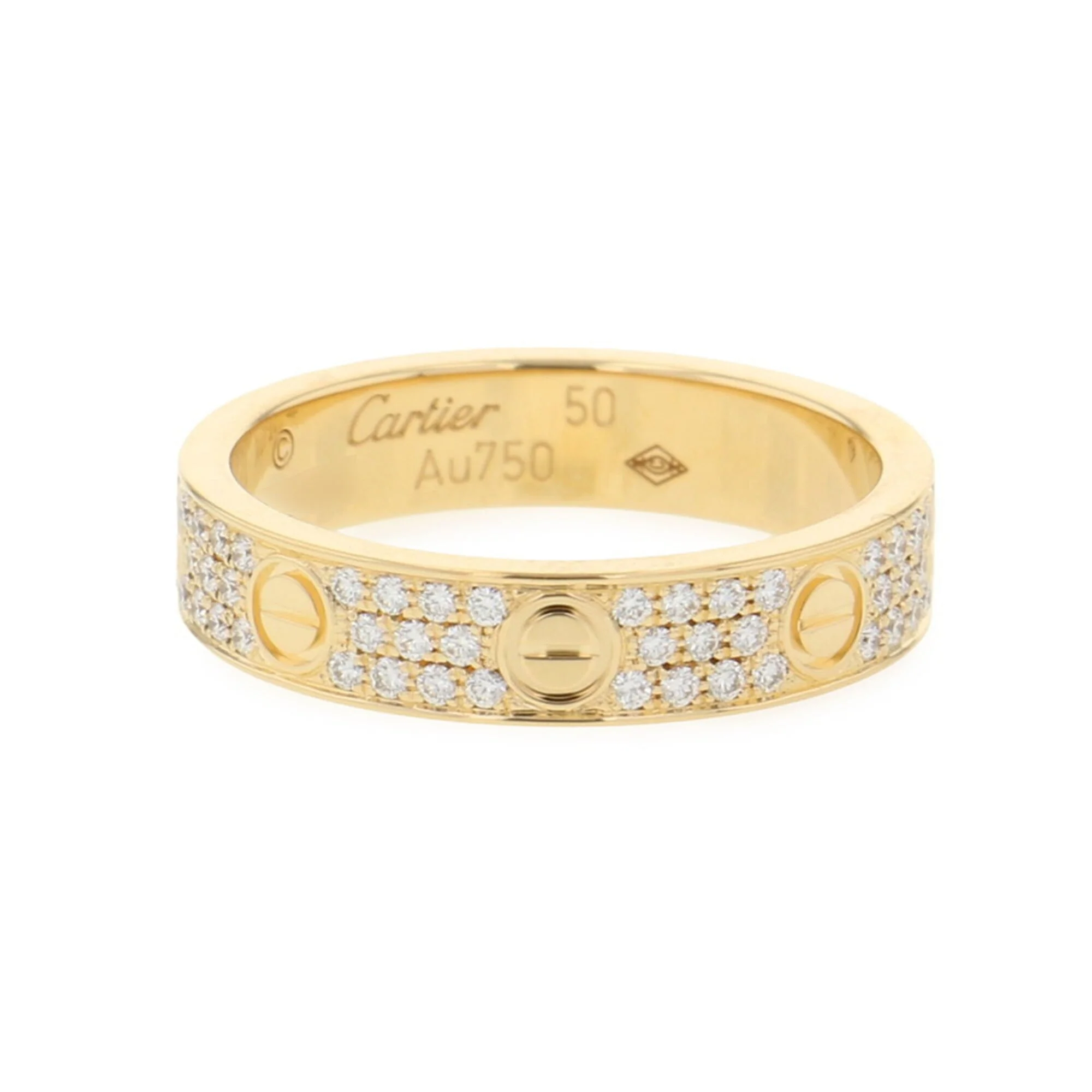 Love Ring 18K Yellow Gold with Diamond Small