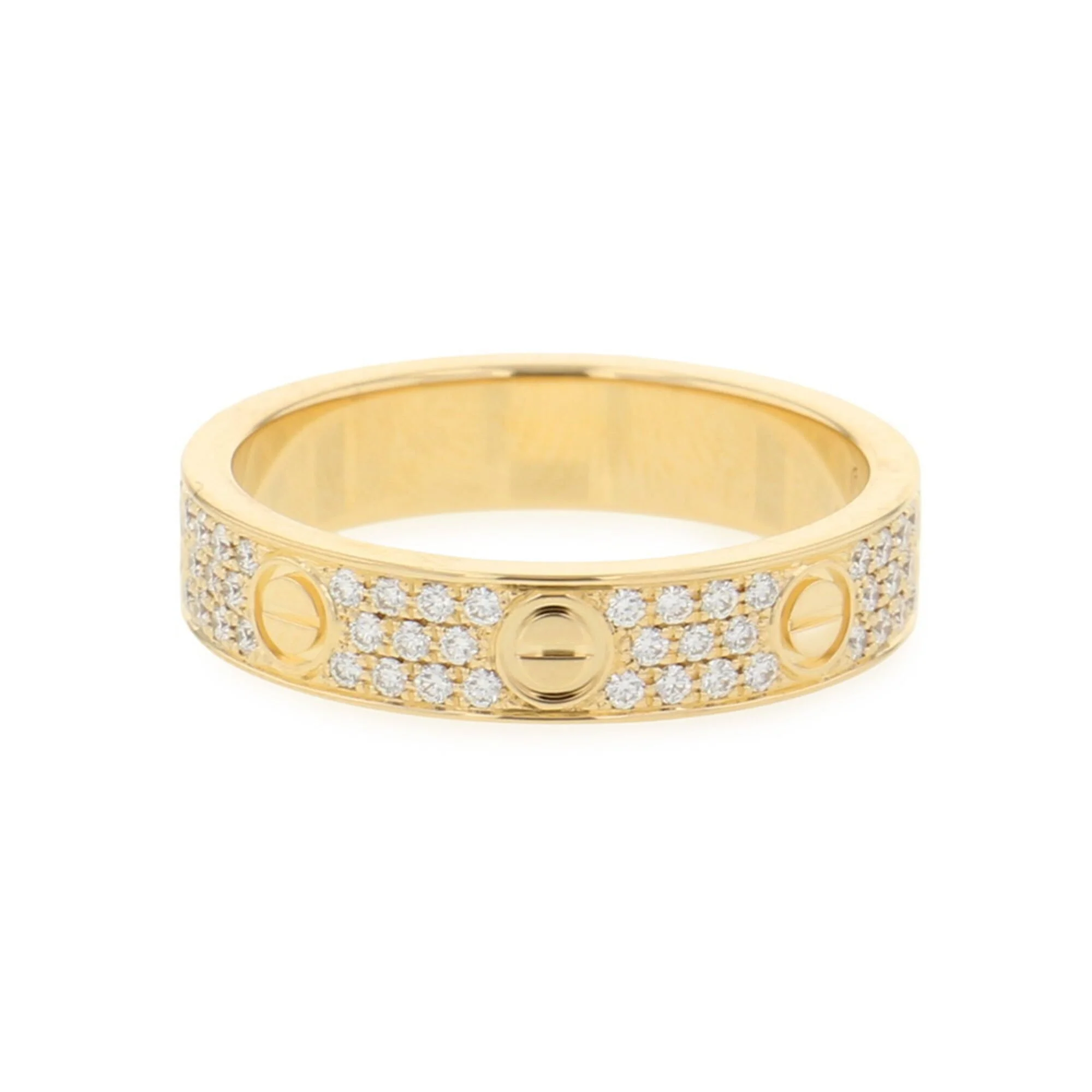 Love Ring 18K Yellow Gold with Diamond Small - Image 3