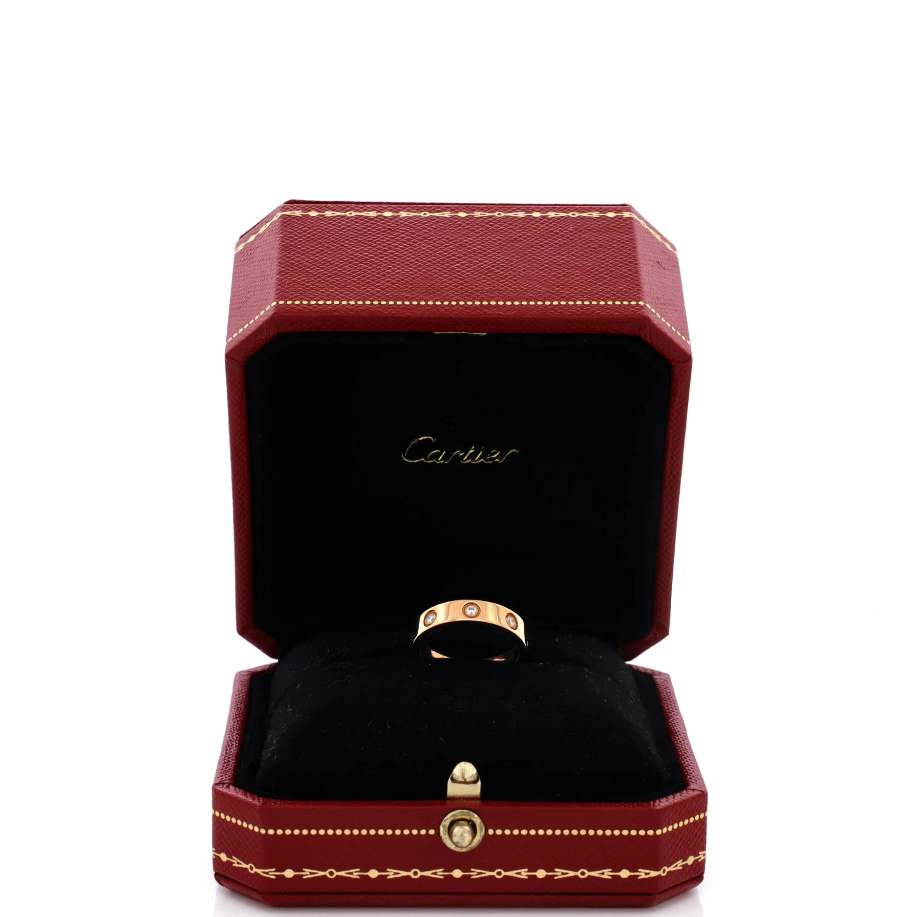 Love Wedding Band 8 Diamonds Ring 18K Rose Gold with Diamonds - Image 2