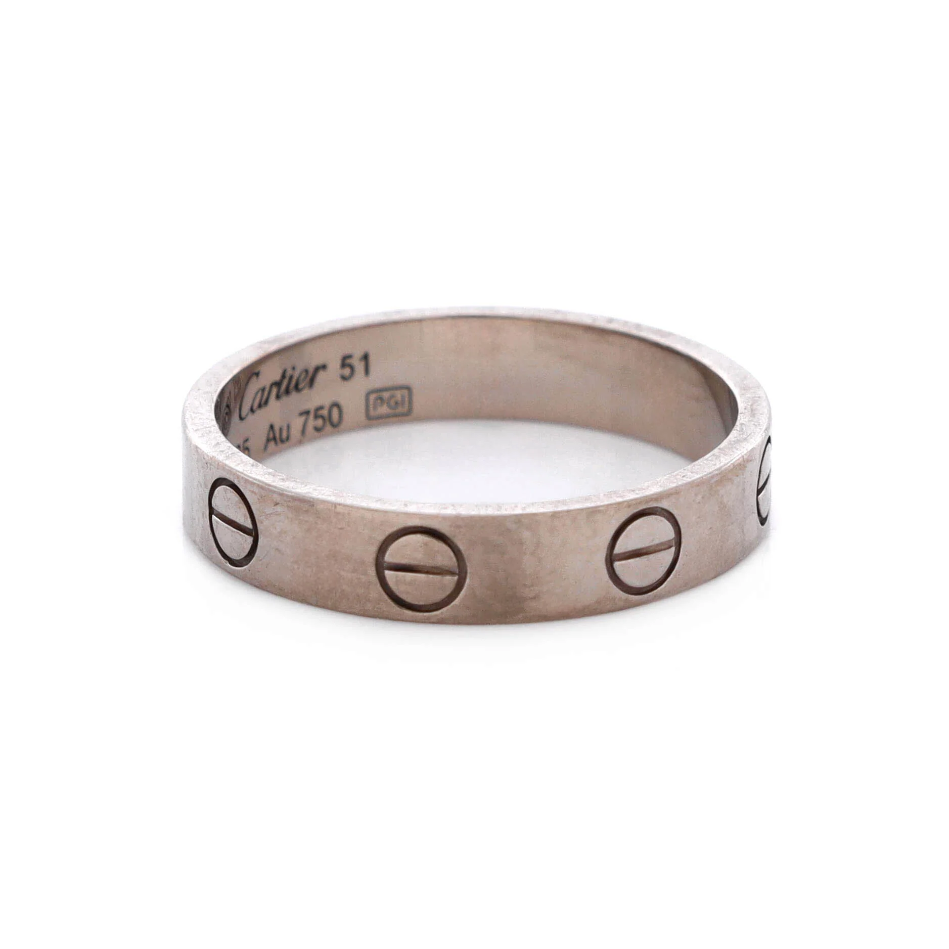 Love Wedding Band Ring 18K White Gold - Image 3