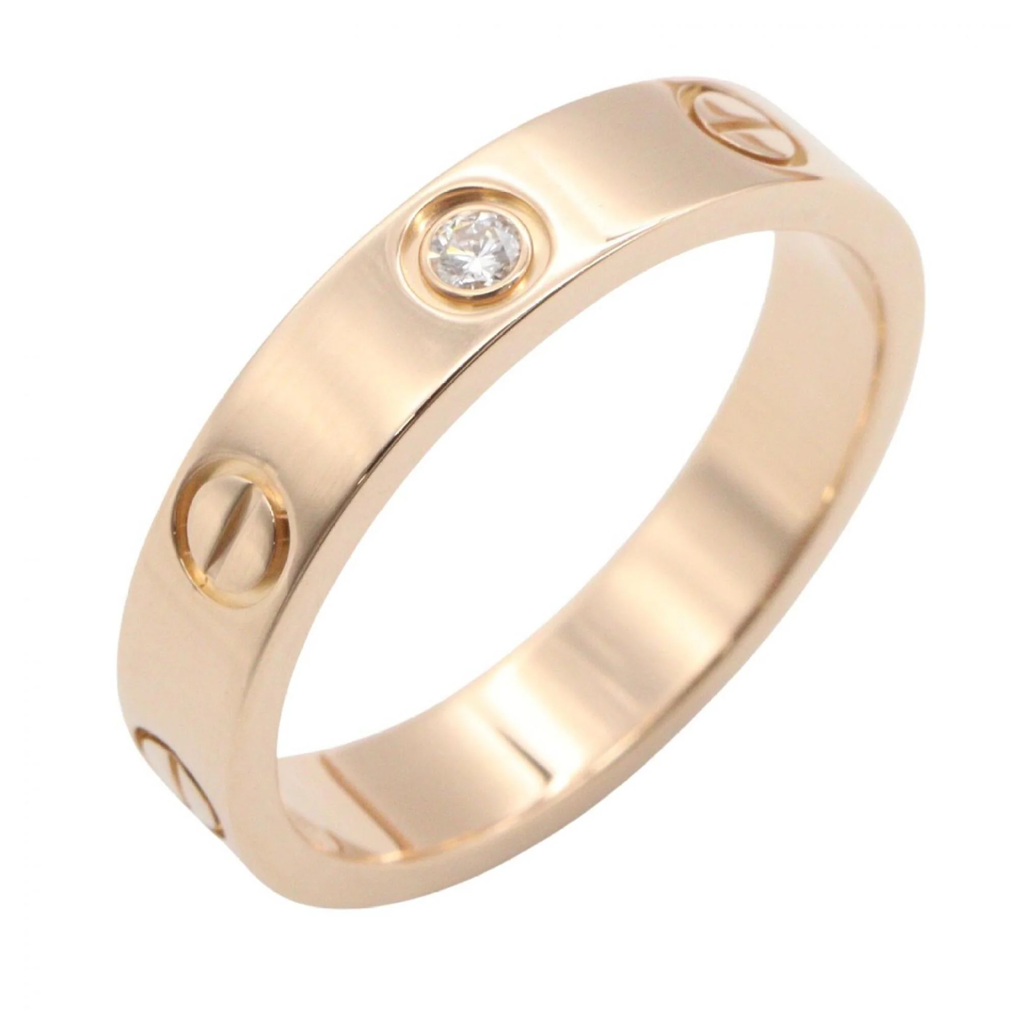 Mini Band Ring 18K Rose Gold With Diamond