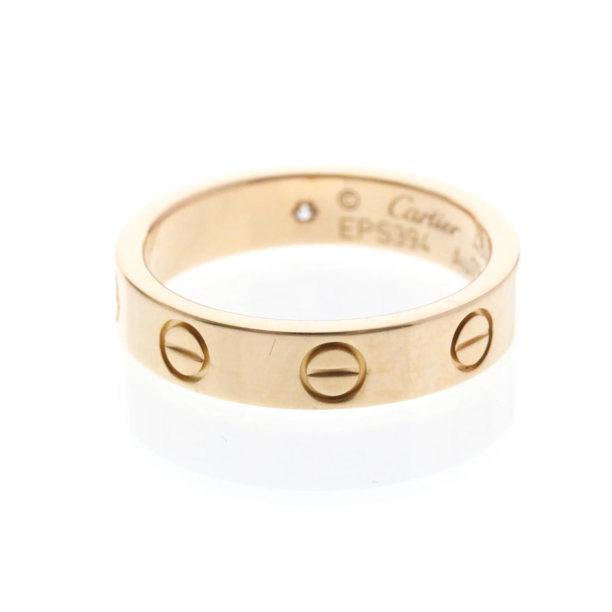 Mini Band Ring 18K Rose Gold With Diamond - Image 3