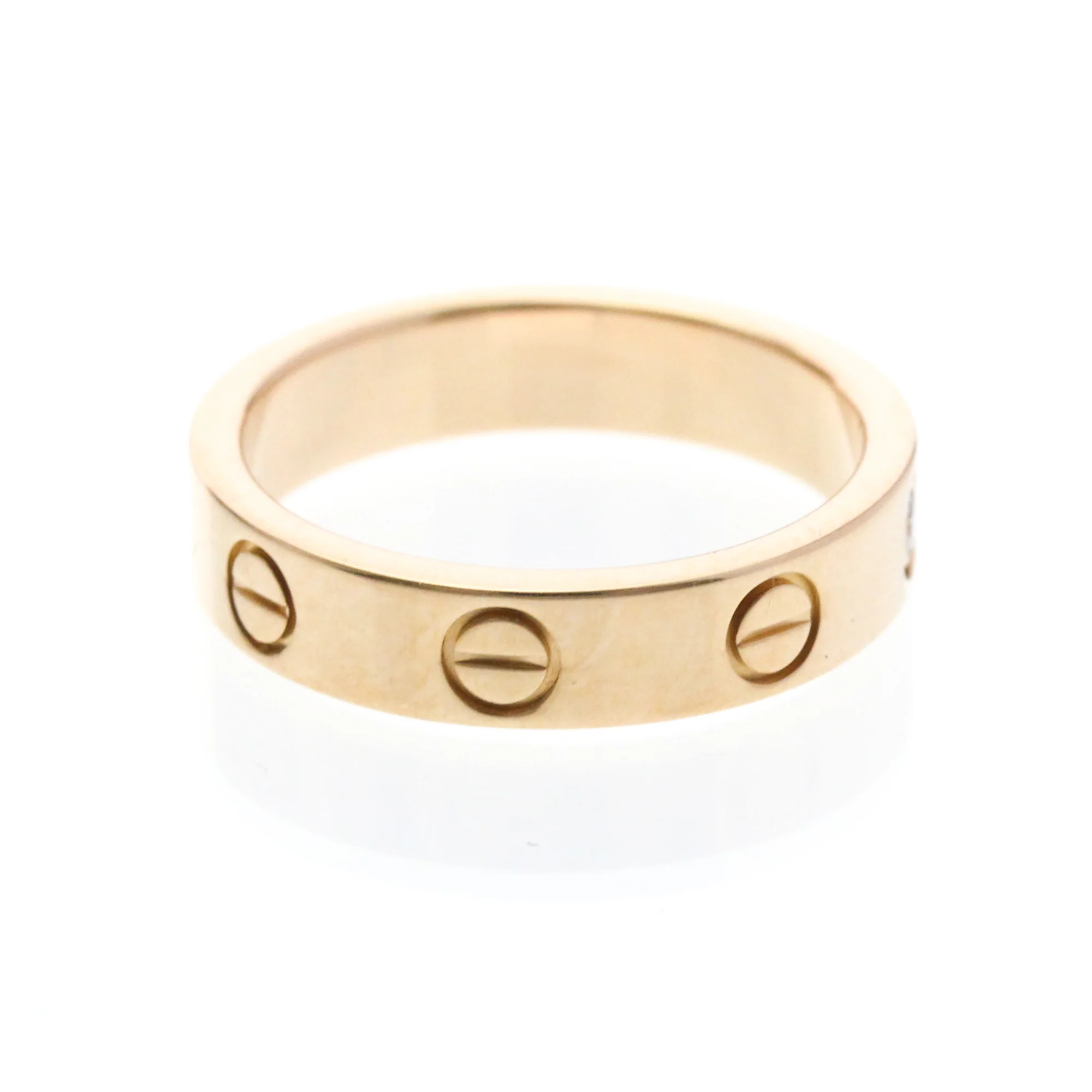 Mini Band Ring 18K Rose Gold With Diamond - Image 4
