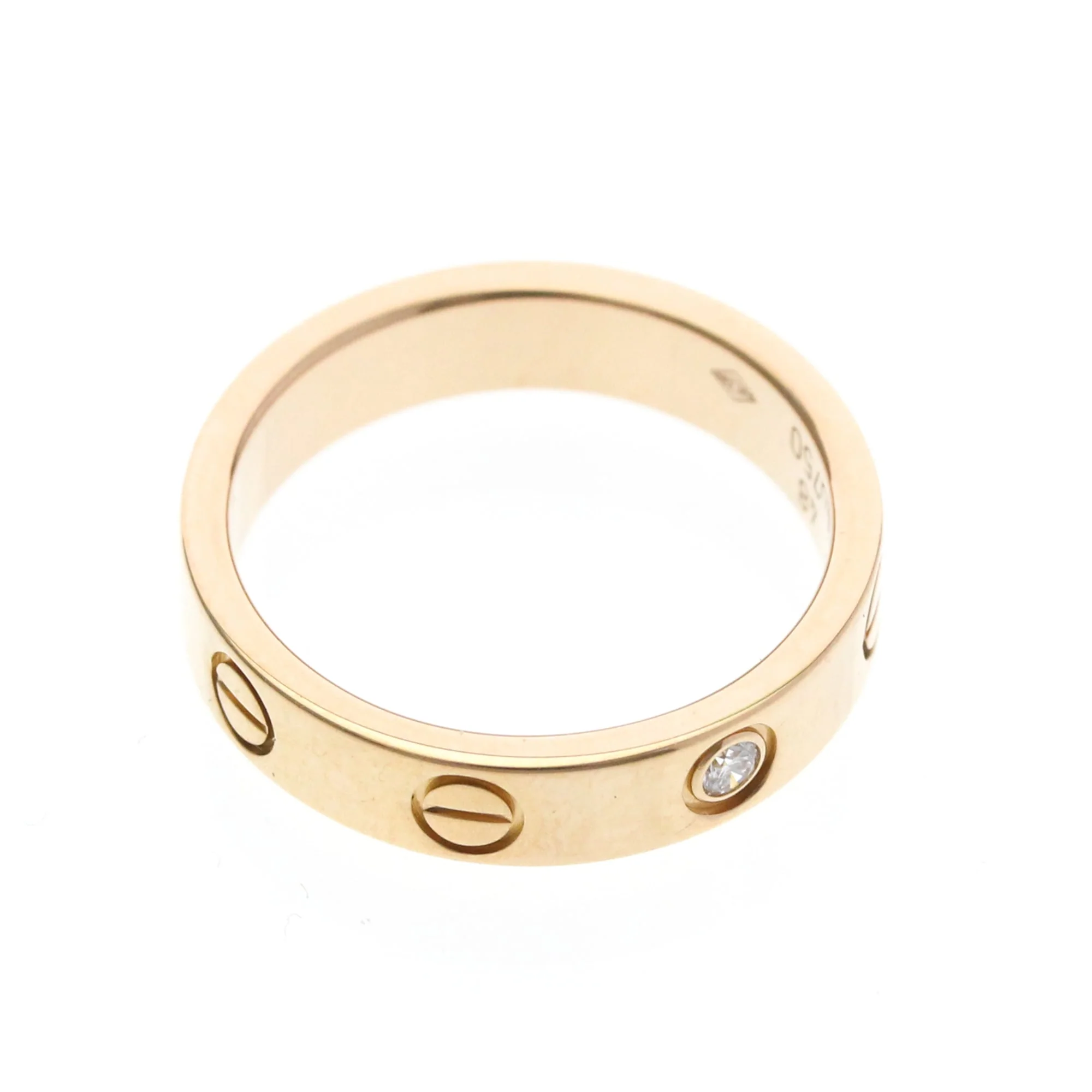 Mini Band Ring 18K Rose Gold With Diamond - Image 9