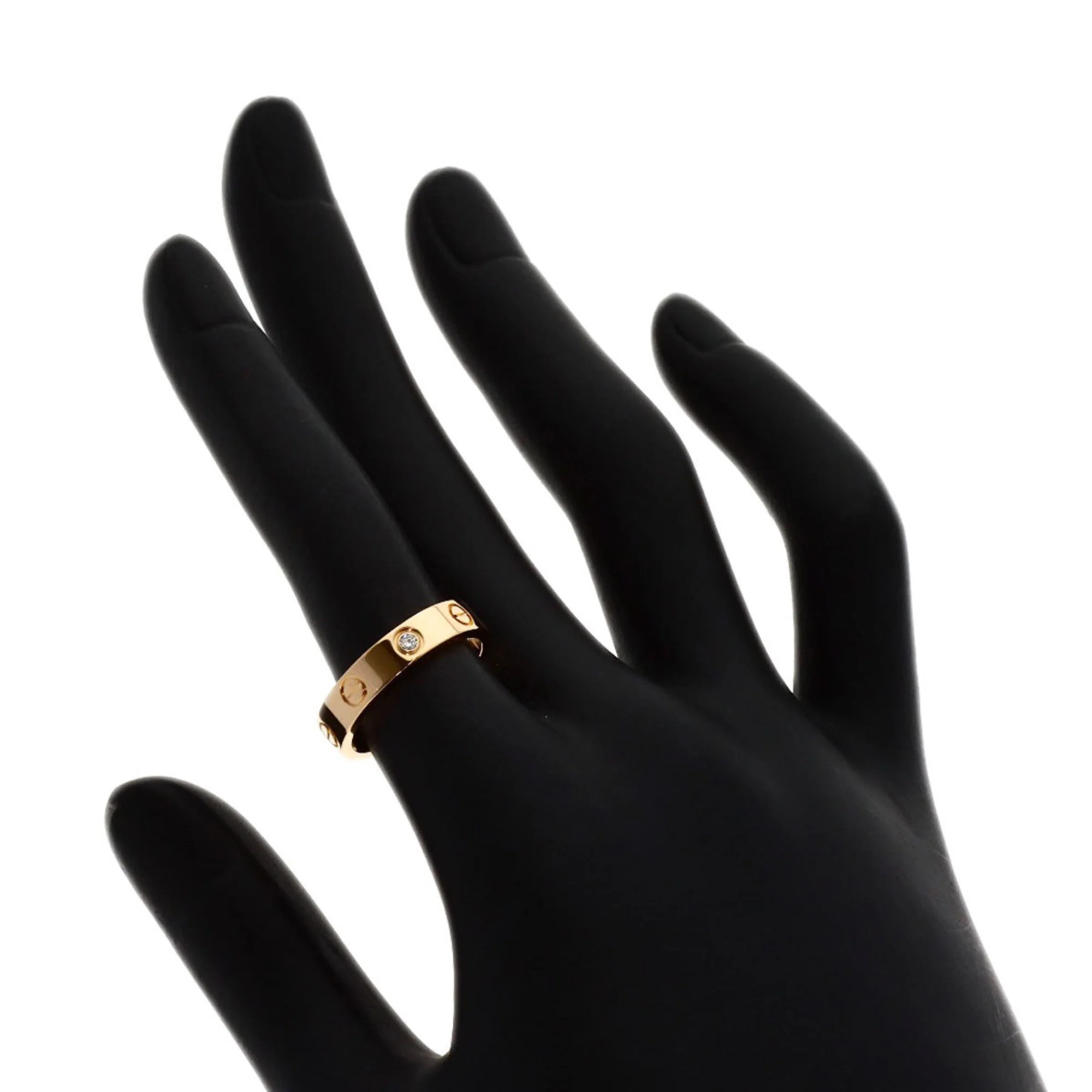 Mini Love Ring 18K Rose Gold with Diamond - Image 6