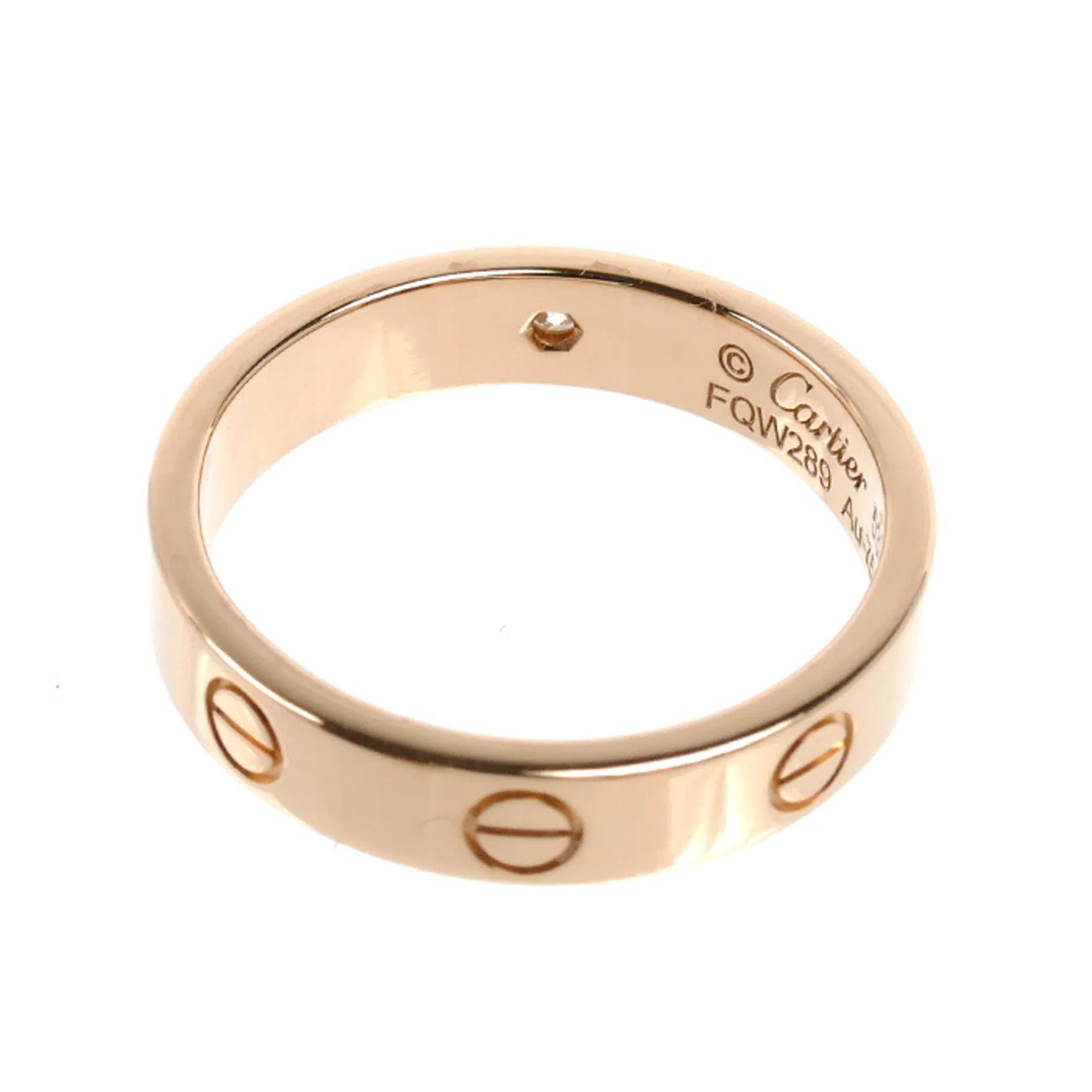 Ring 18K Rose Gold Mini with Diamond - Image 4