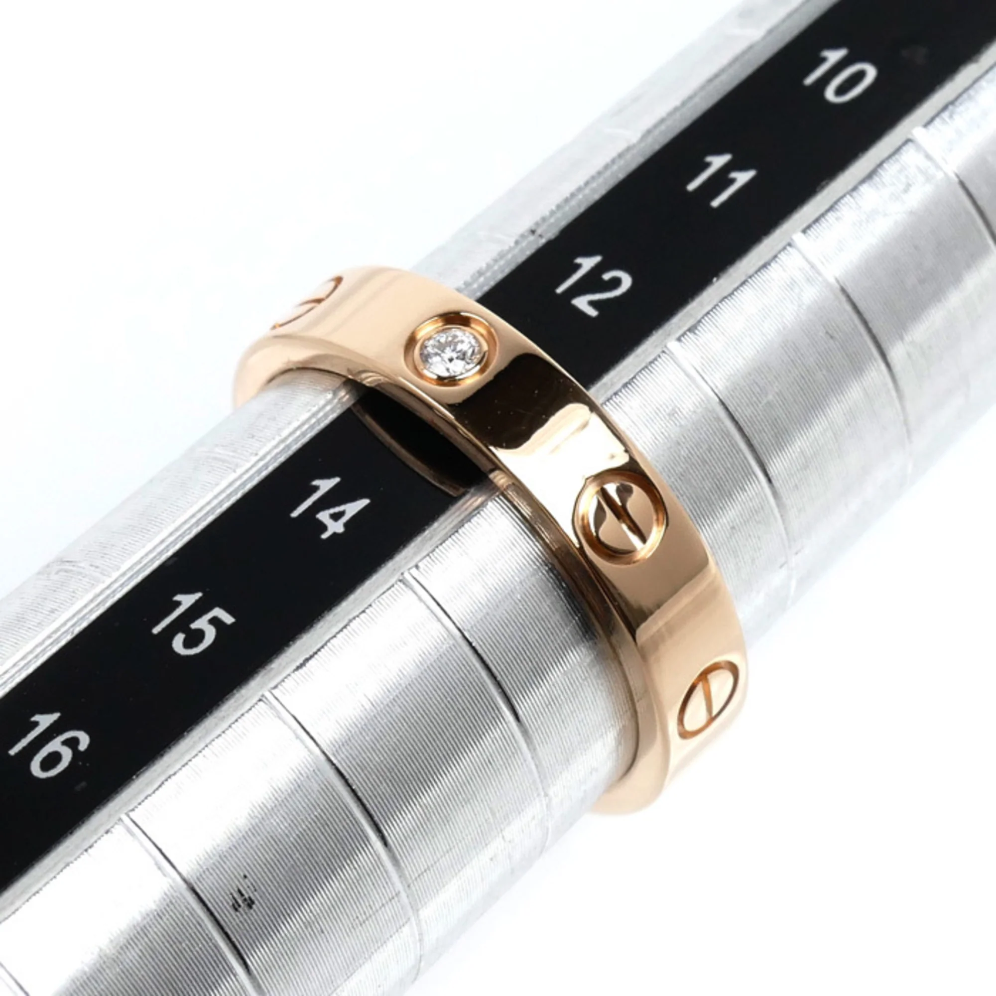 Ring 18K Rose Gold Mini with Diamond - Image 6