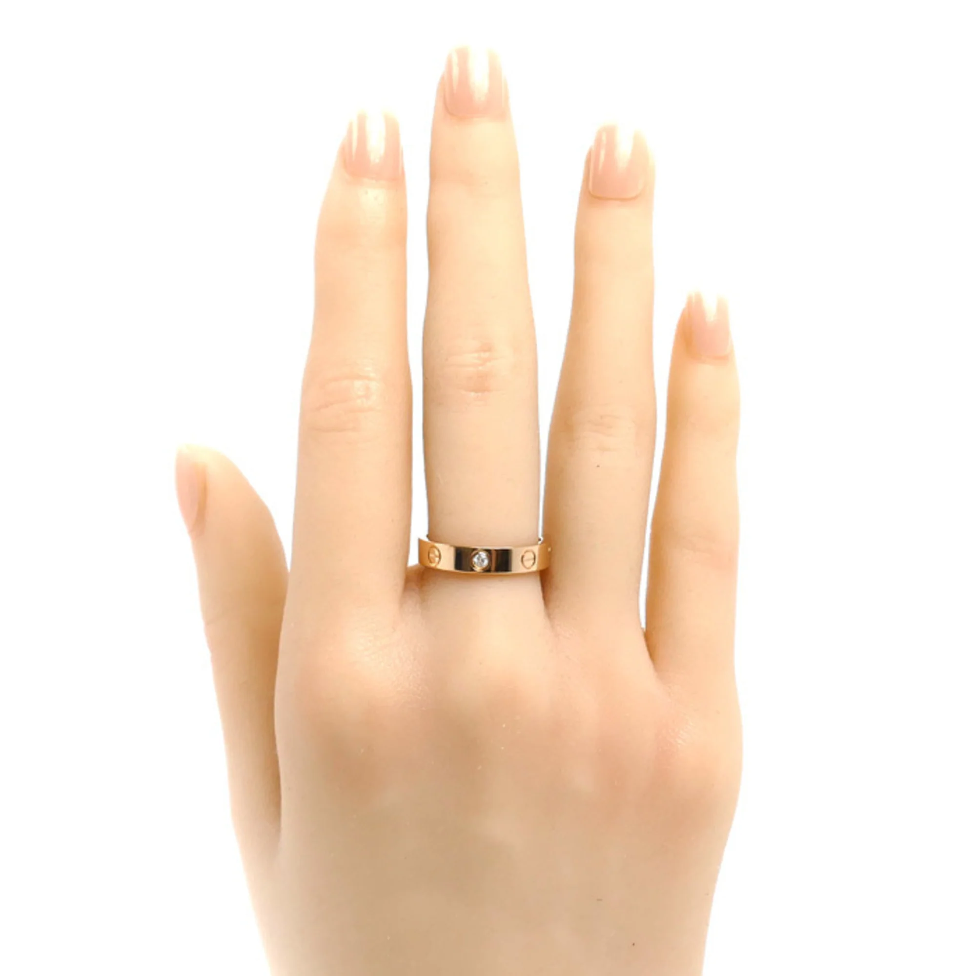 Ring 18K Rose Gold Mini with Diamond - Image 7
