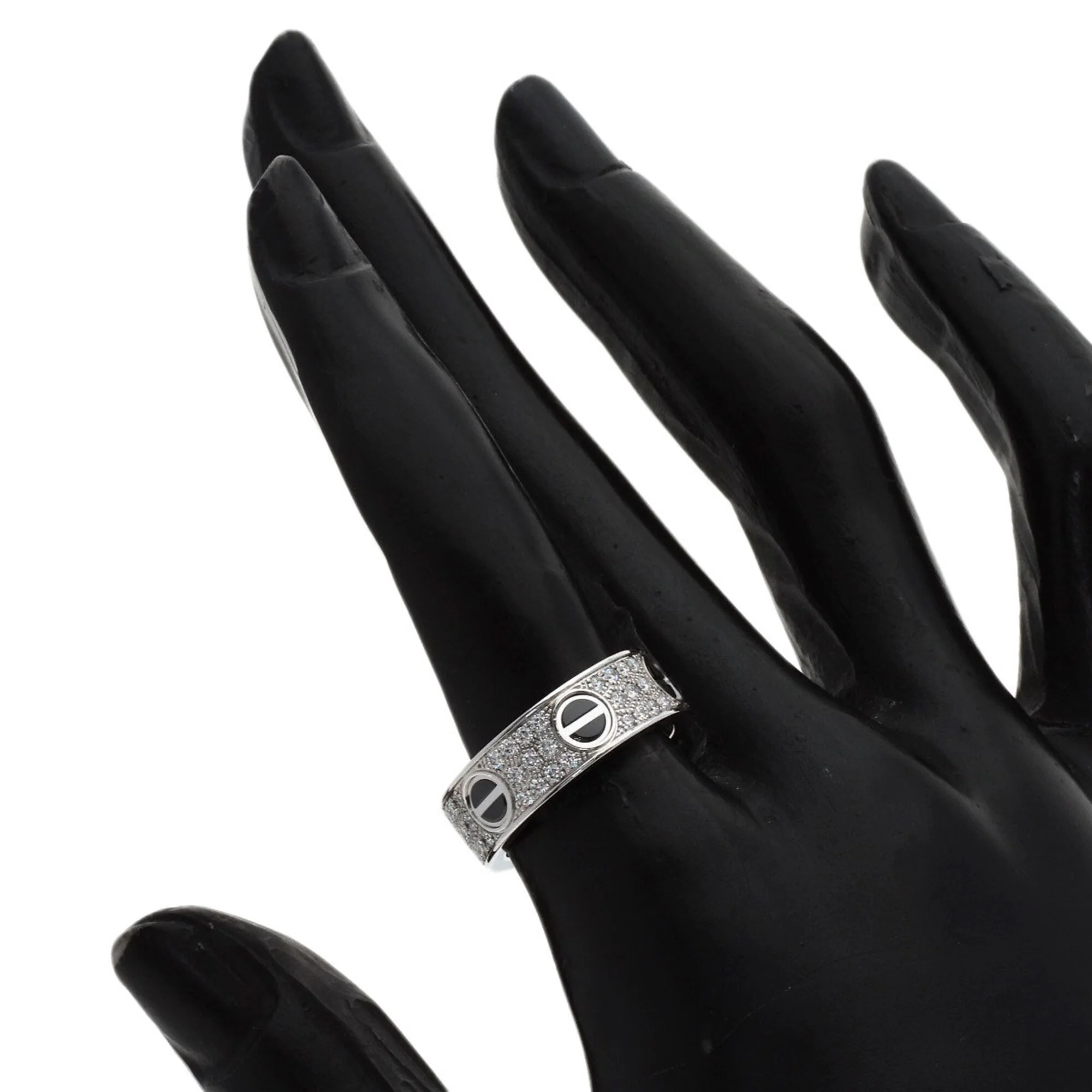 Ring 18K White Gold With Full Pave Diamond and Ceramic - Image 5