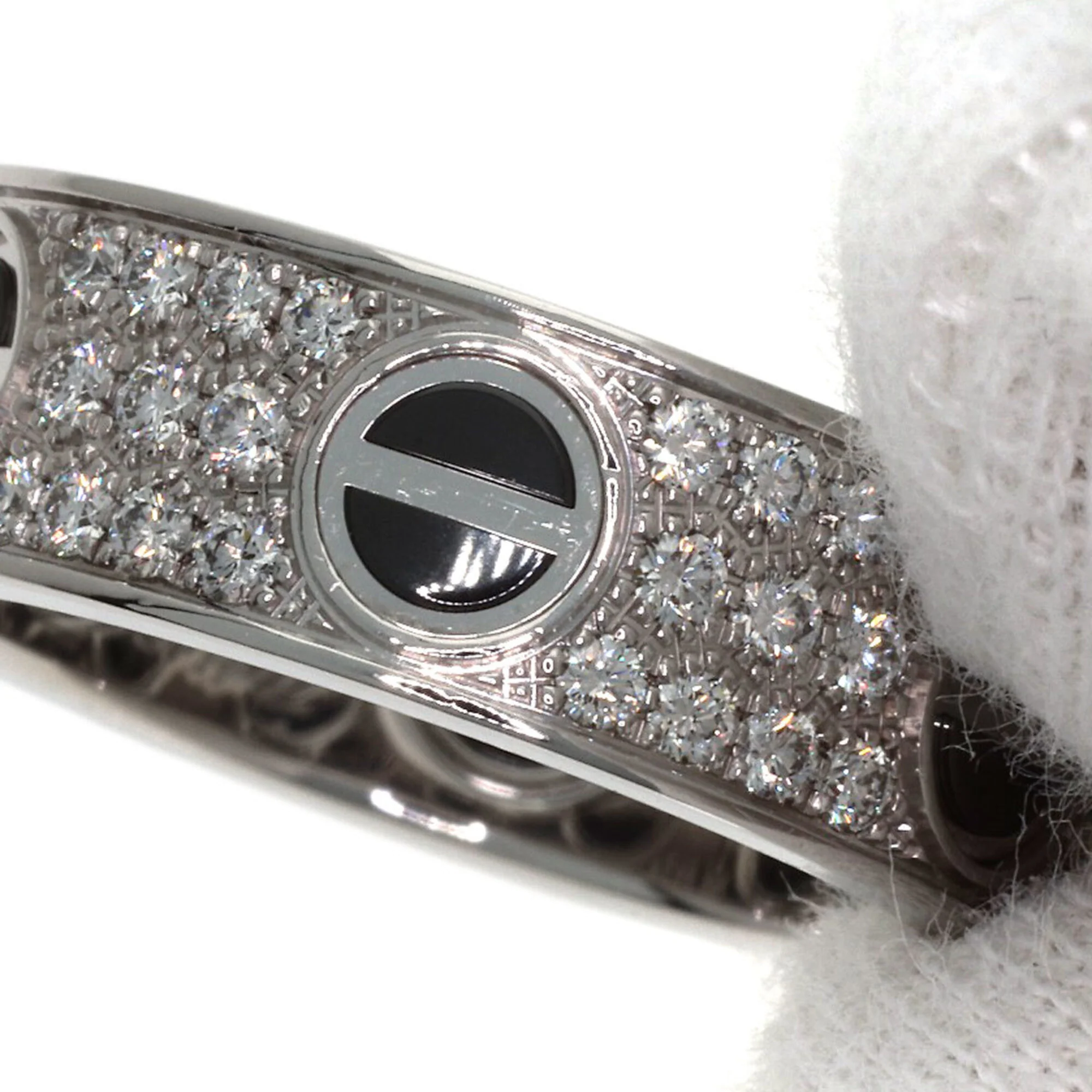 Ring 18K White Gold With Full Pave Diamond and Ceramic - Image 8