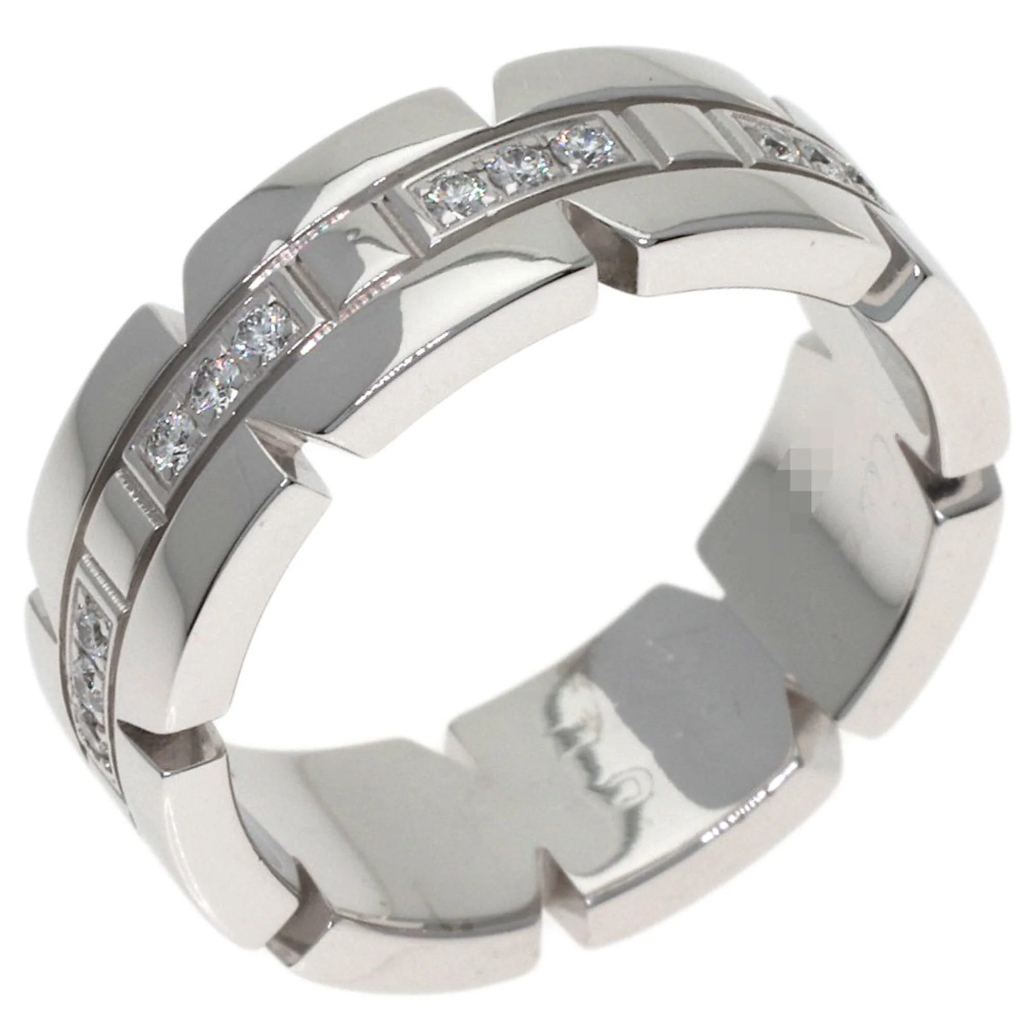 Ring 18K White Gold with Half Diamond - Image 2
