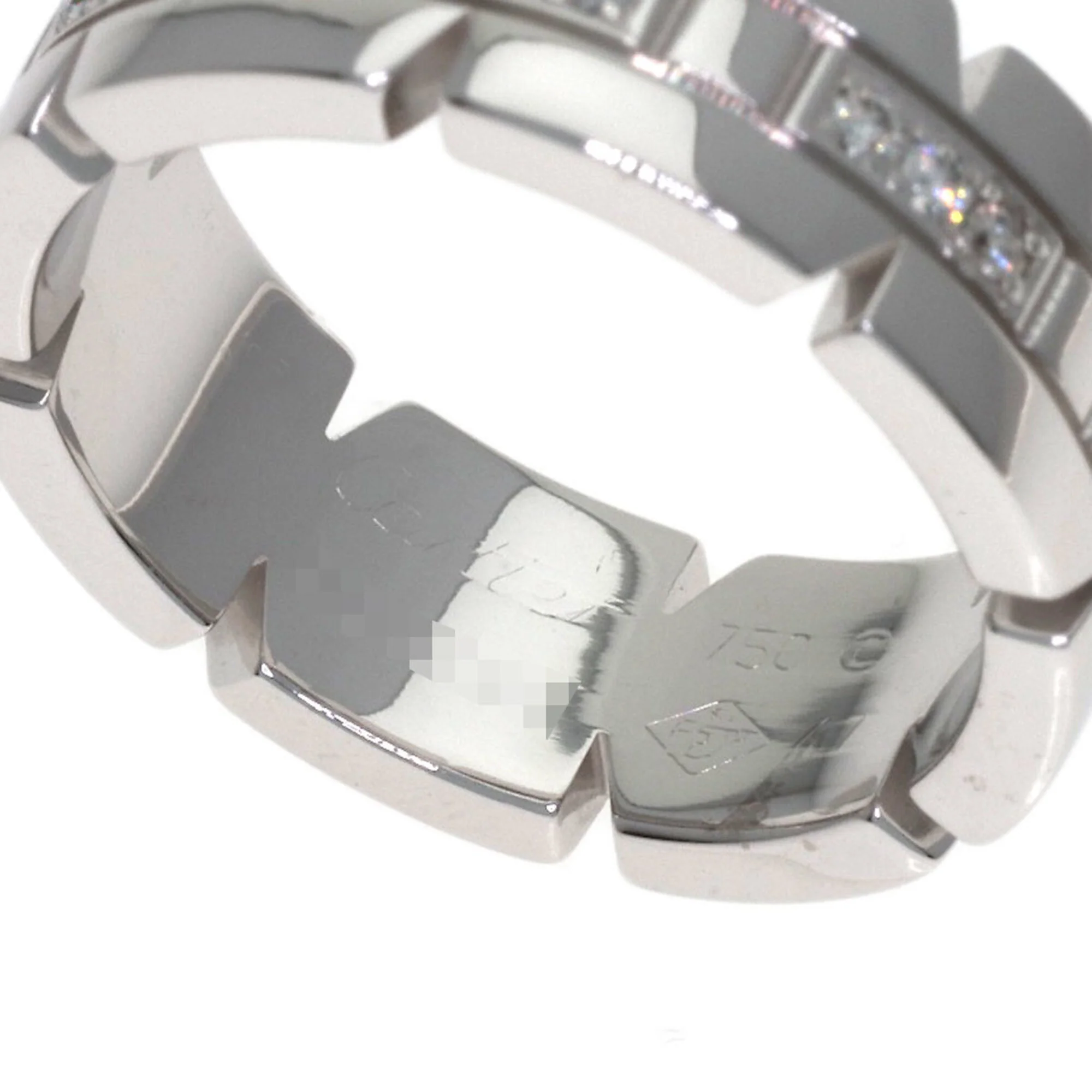 Ring 18K White Gold with Half Diamond - Image 5