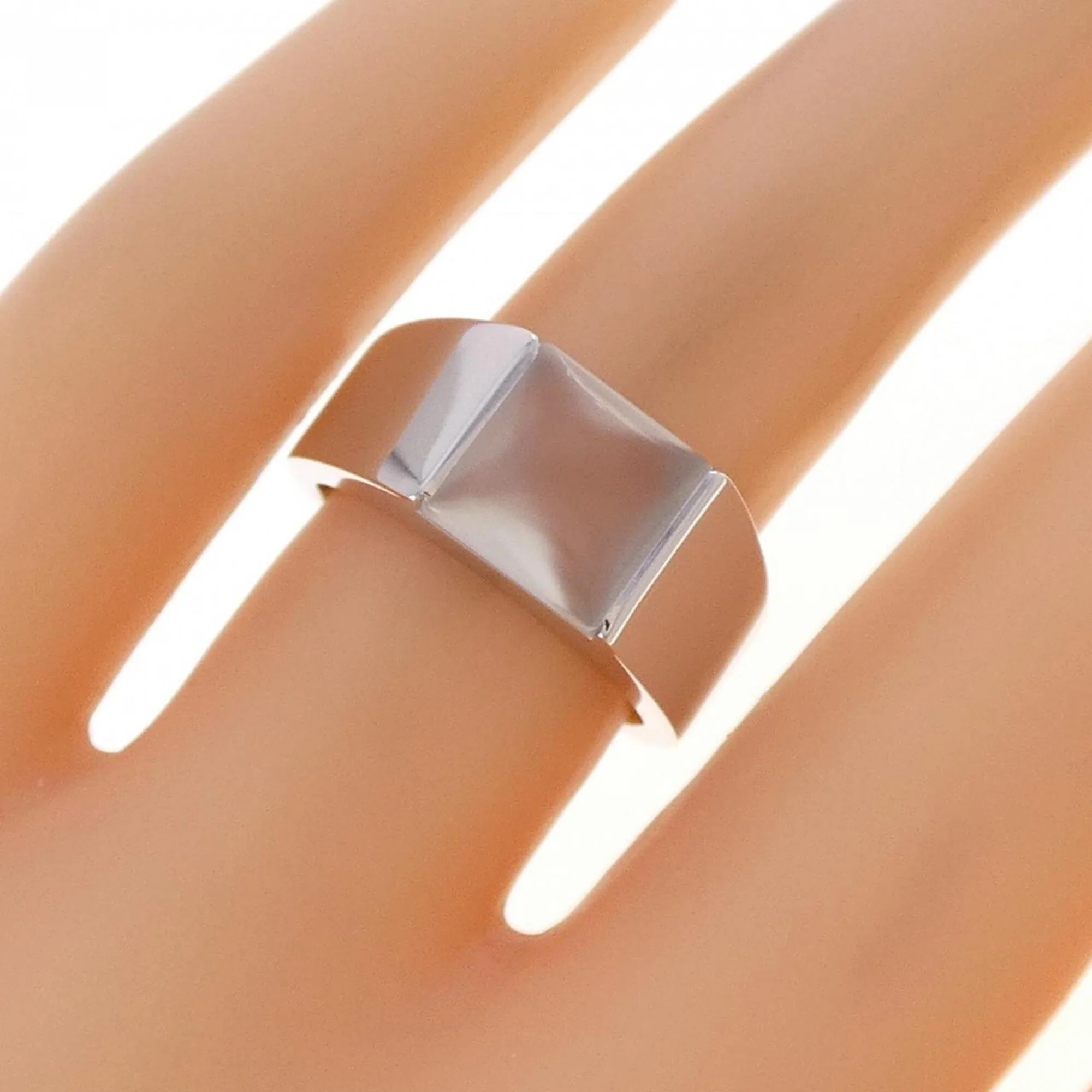 Ring 18K White Gold with Moonstone - Image 5
