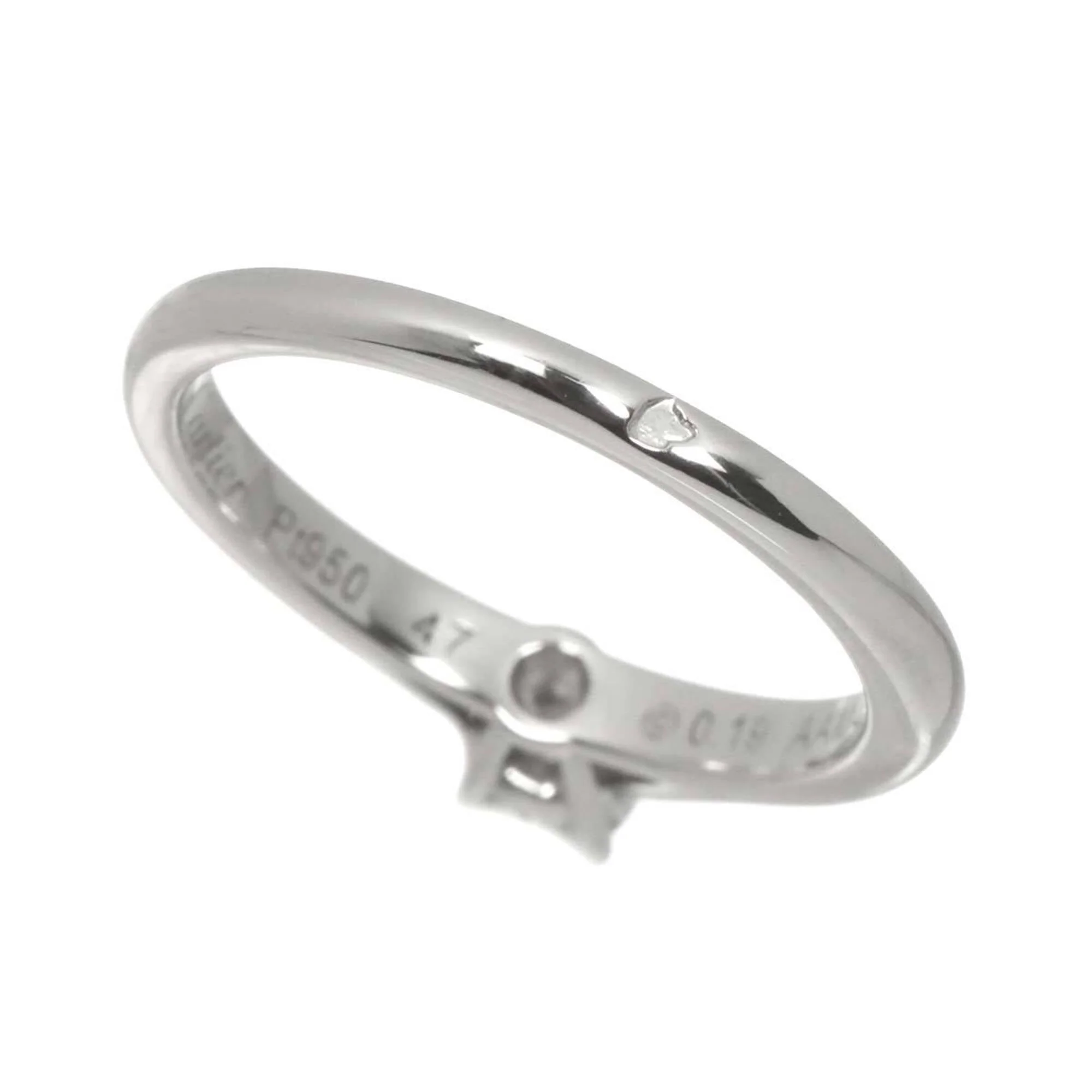 Solitaire Ring Platinum with Diamond 0.19ct - Image 5