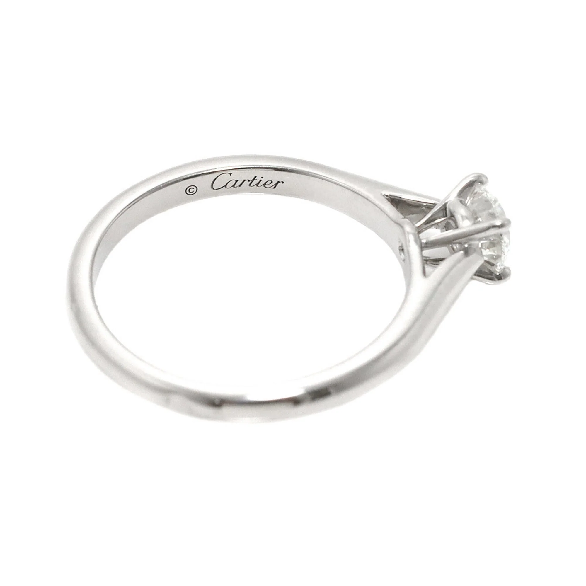 Solitaire Ring Platinum with Diamond - Image 3