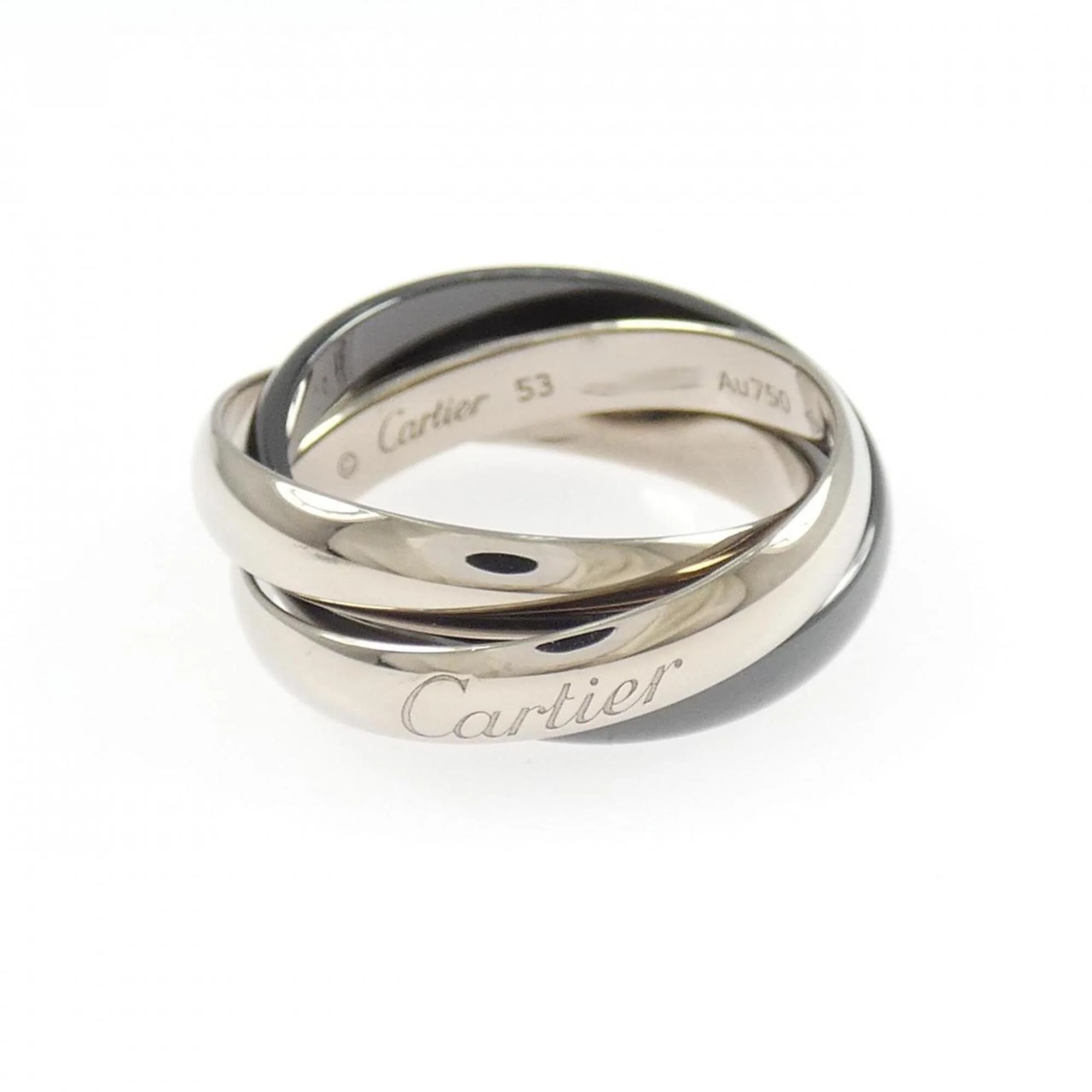 Trinity Ring 18K White Gold and Ceramic