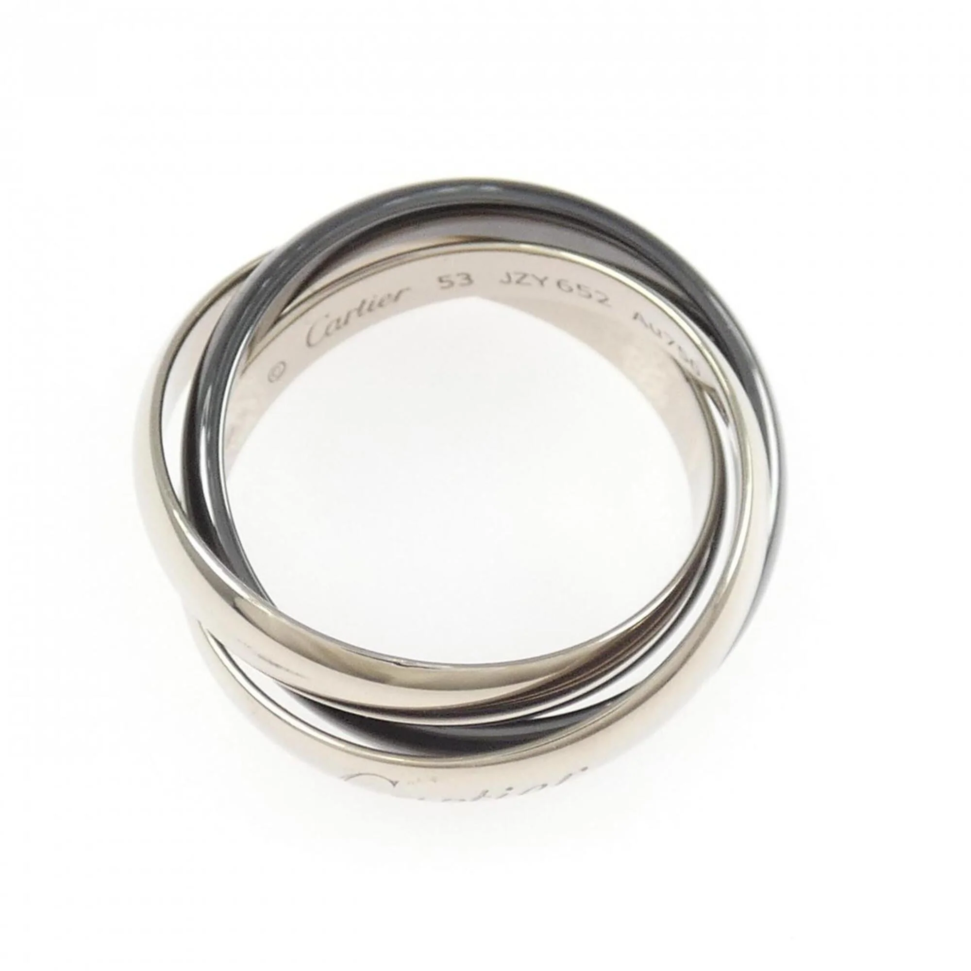 Trinity Ring 18K White Gold and Ceramic - Image 2