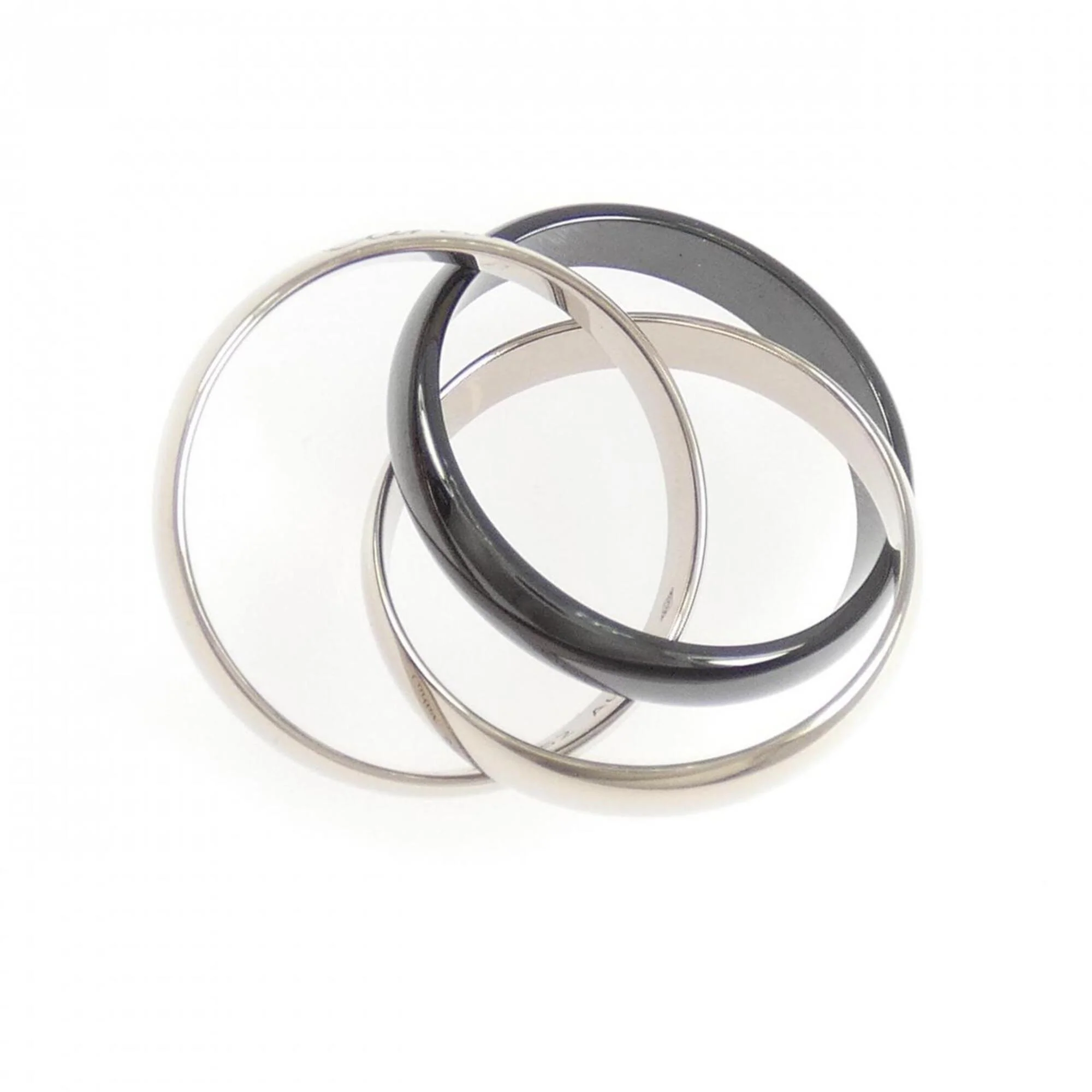Trinity Ring 18K White Gold and Ceramic - Image 4