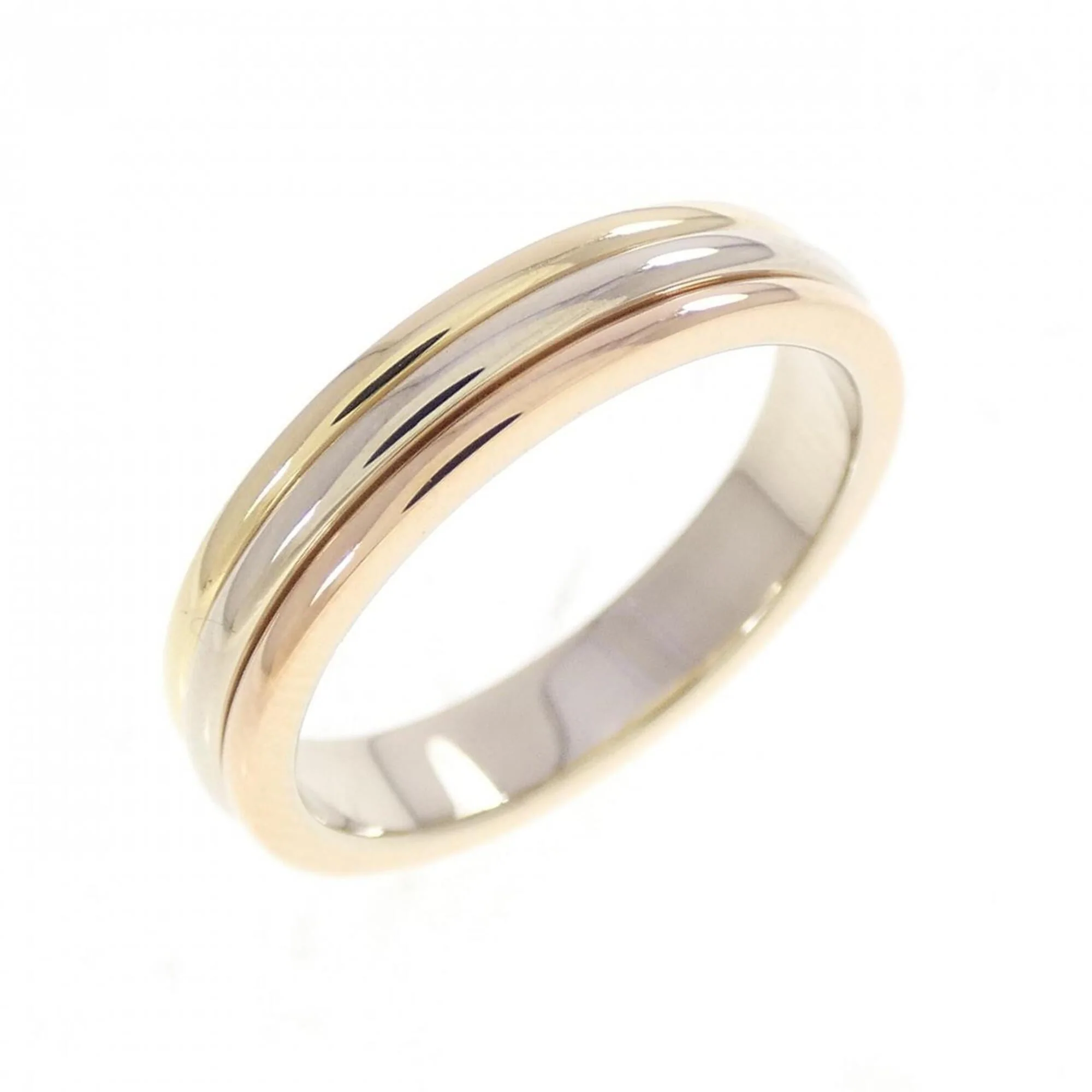 Vendome Louis Cartier Band Ring 18K Tricolor Gold