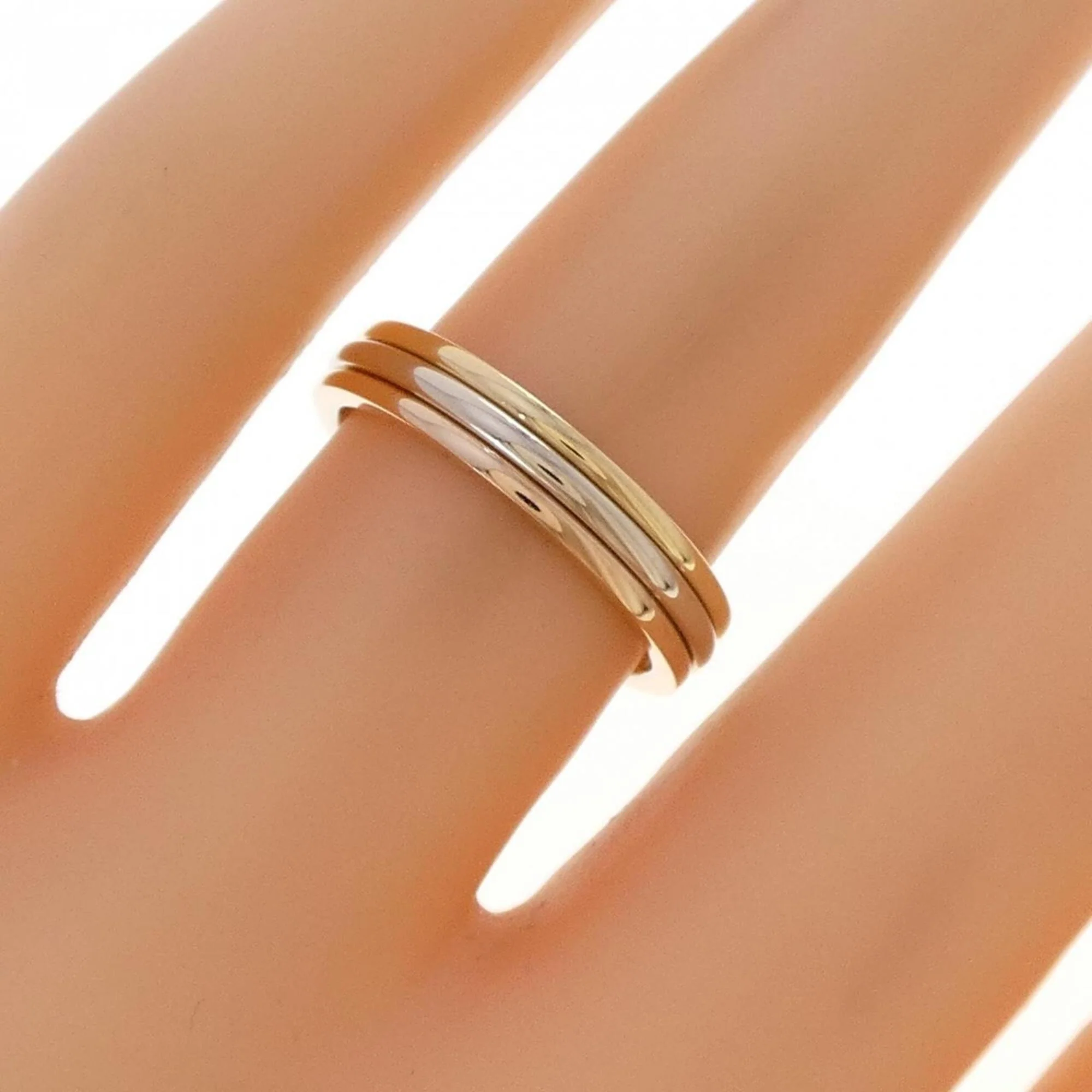 Vendome Louis Cartier Band Ring 18K Tricolor Gold - Image 4