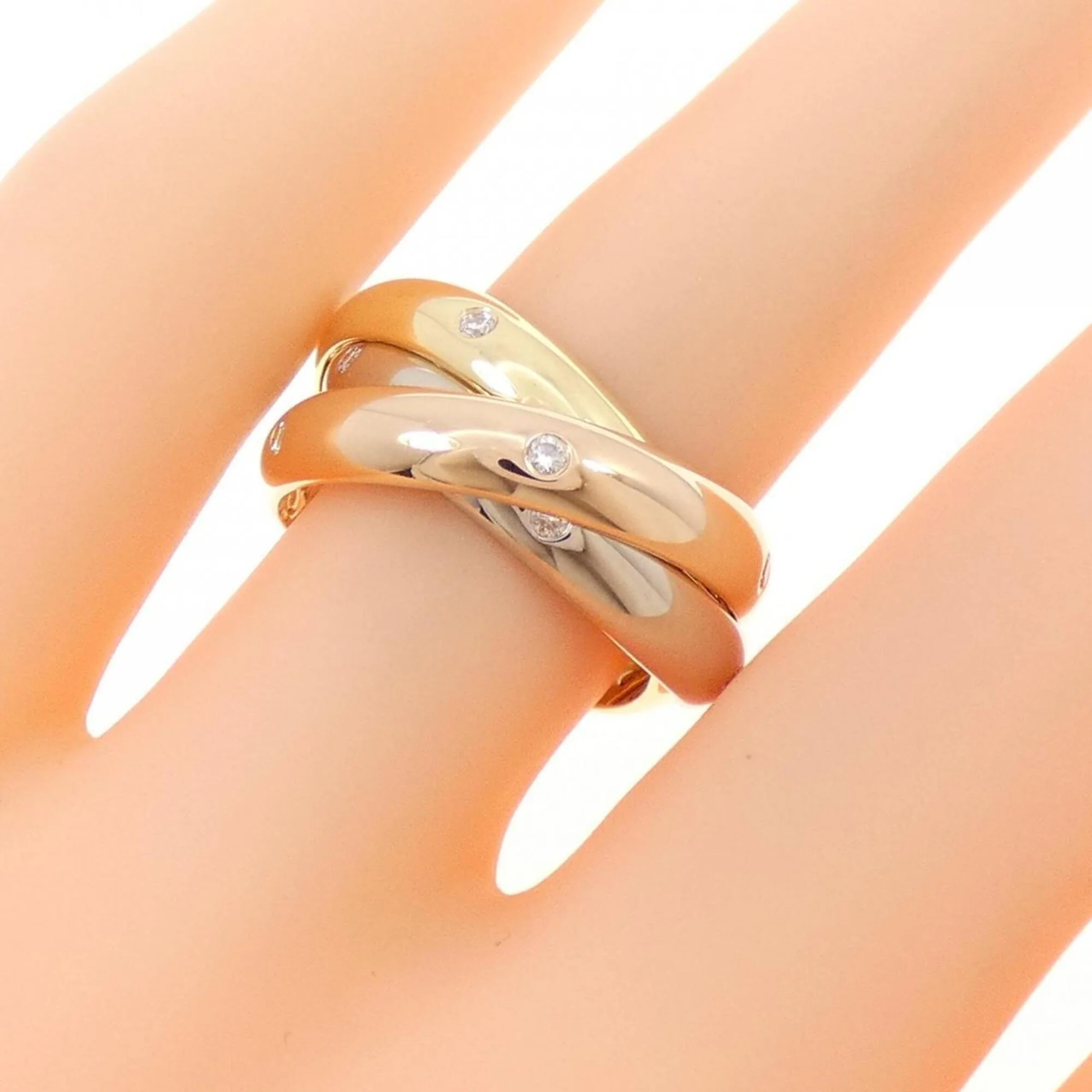 Vendome Louis Cartier Band Ring 18K Tricolor Gold - Image 5