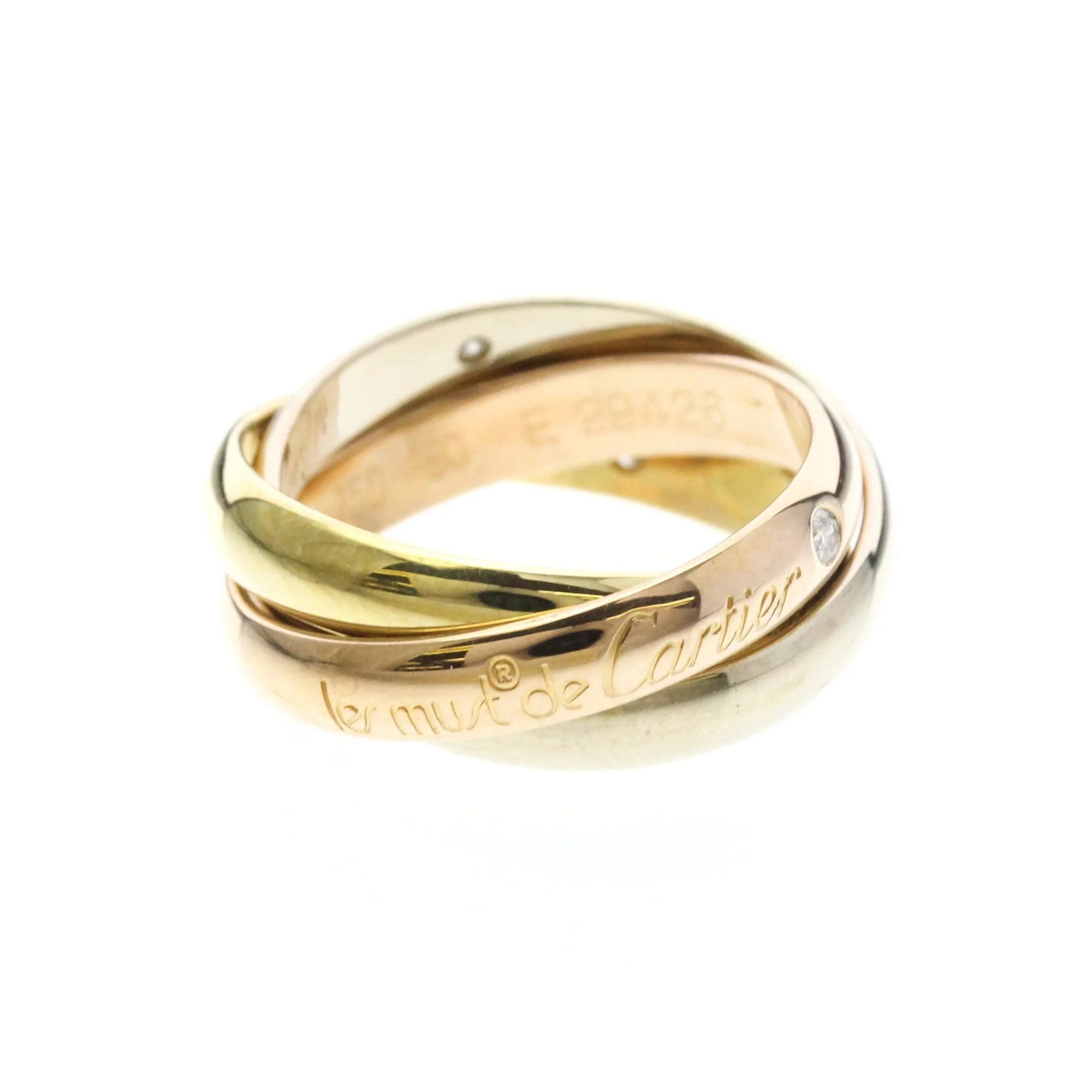Vendome Louis Cartier Band Ring 18K Tricolor Gold