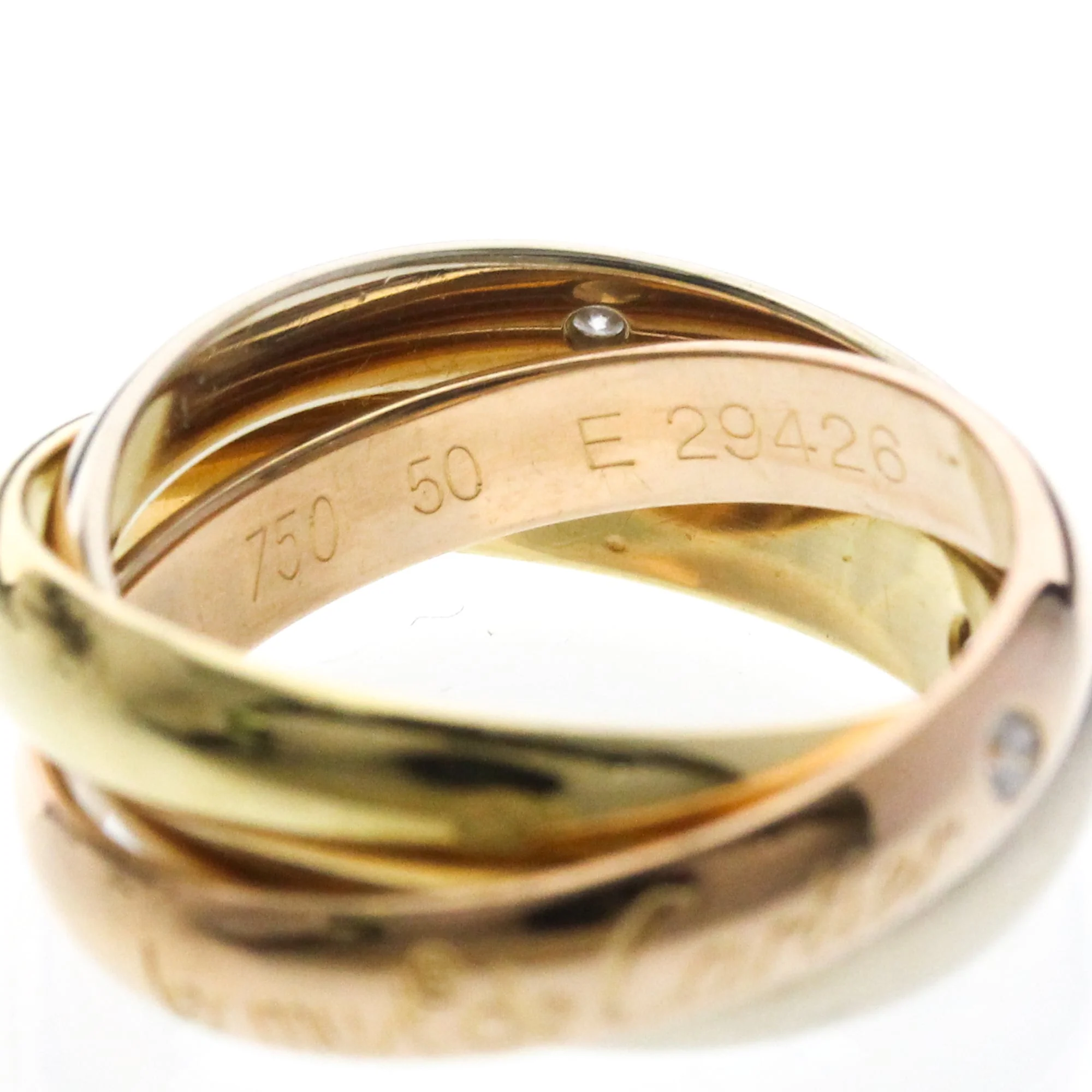 Vendome Louis Cartier Band Ring 18K Tricolor Gold - Image 7