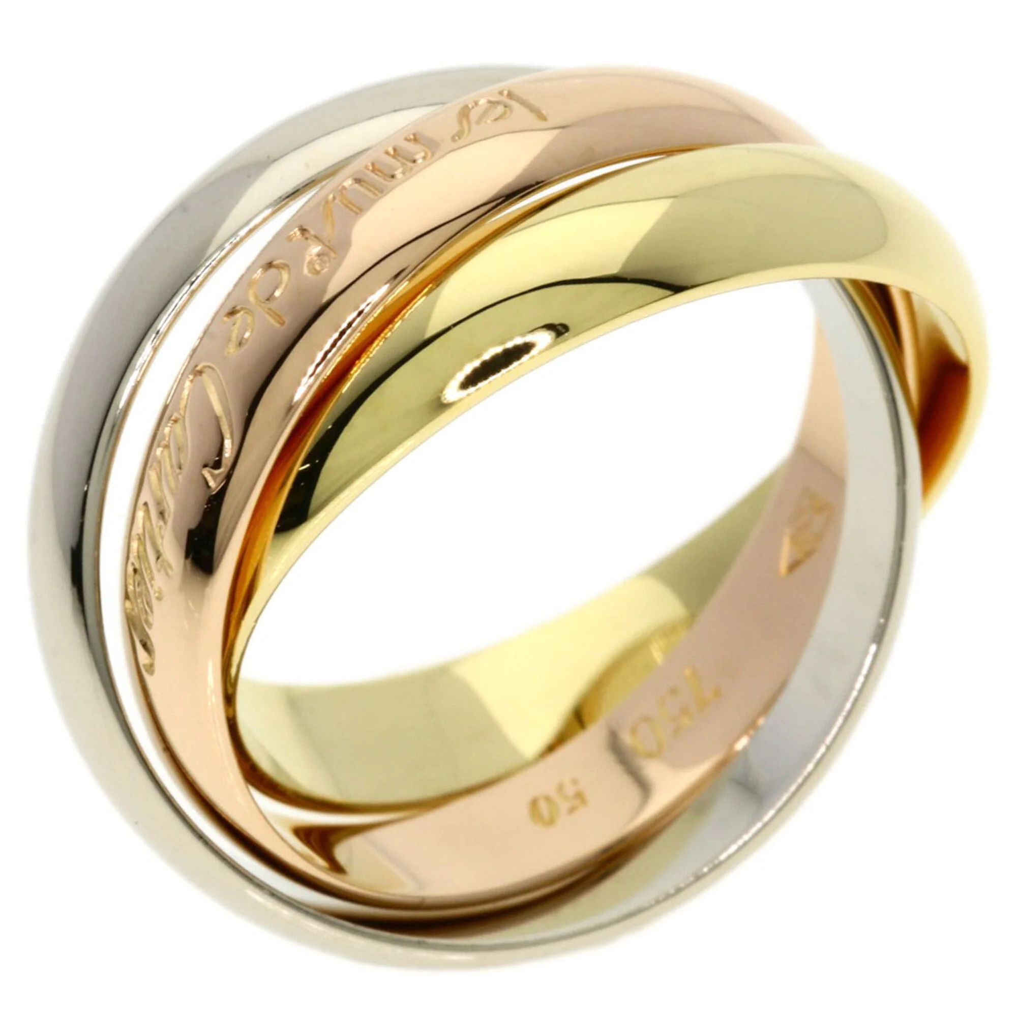 Vendome Louis Cartier Band Ring 18K Tricolor Gold - Image 2